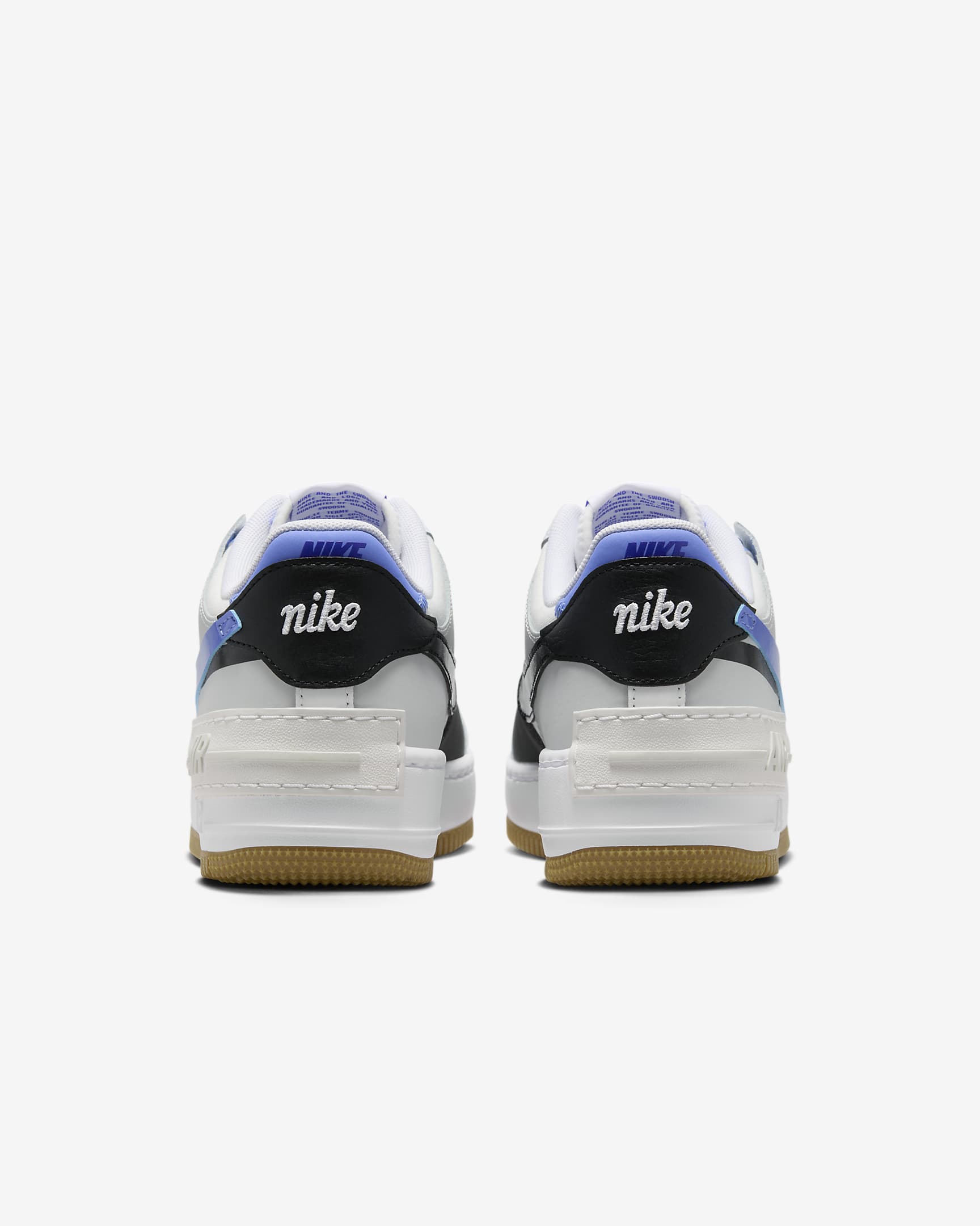 Nike Air Force 1 Shadow-sko til kvinder - hvid/sort/Photon Dust/Royal Pulse