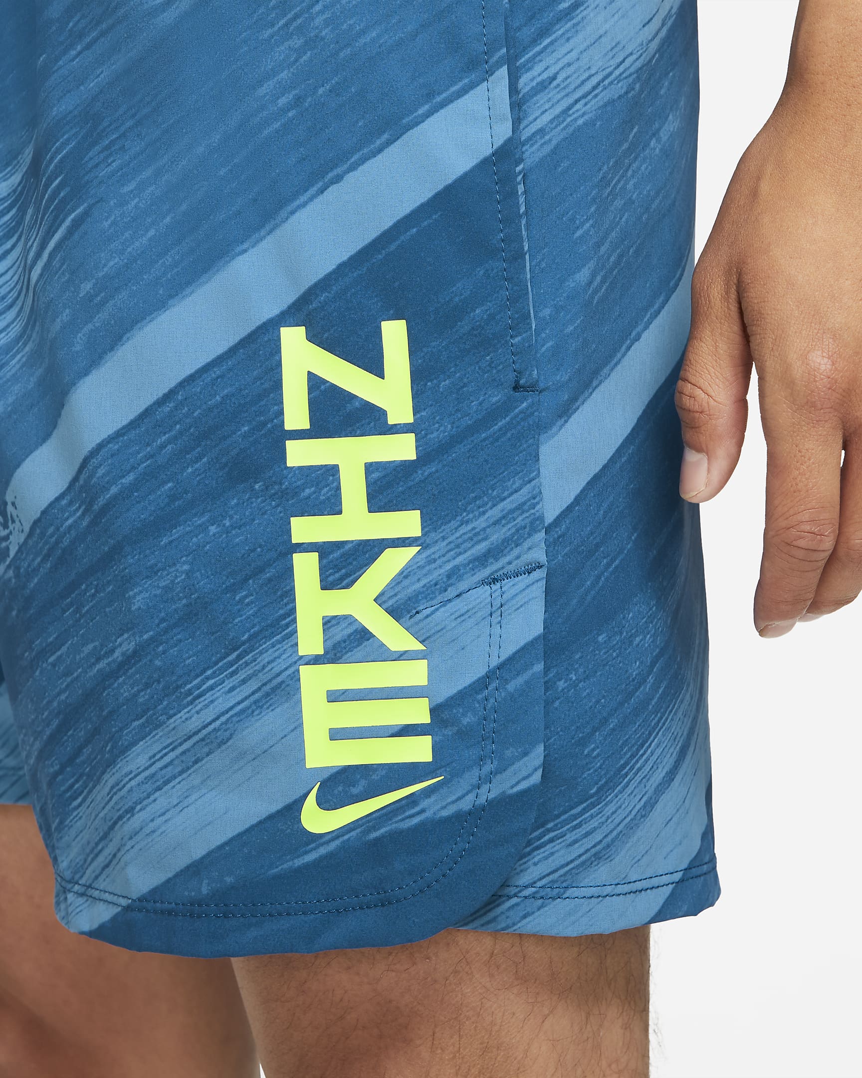 Nike Dri-FIT Sport Clash Men's Woven Training Shorts - Court Blue/Volt