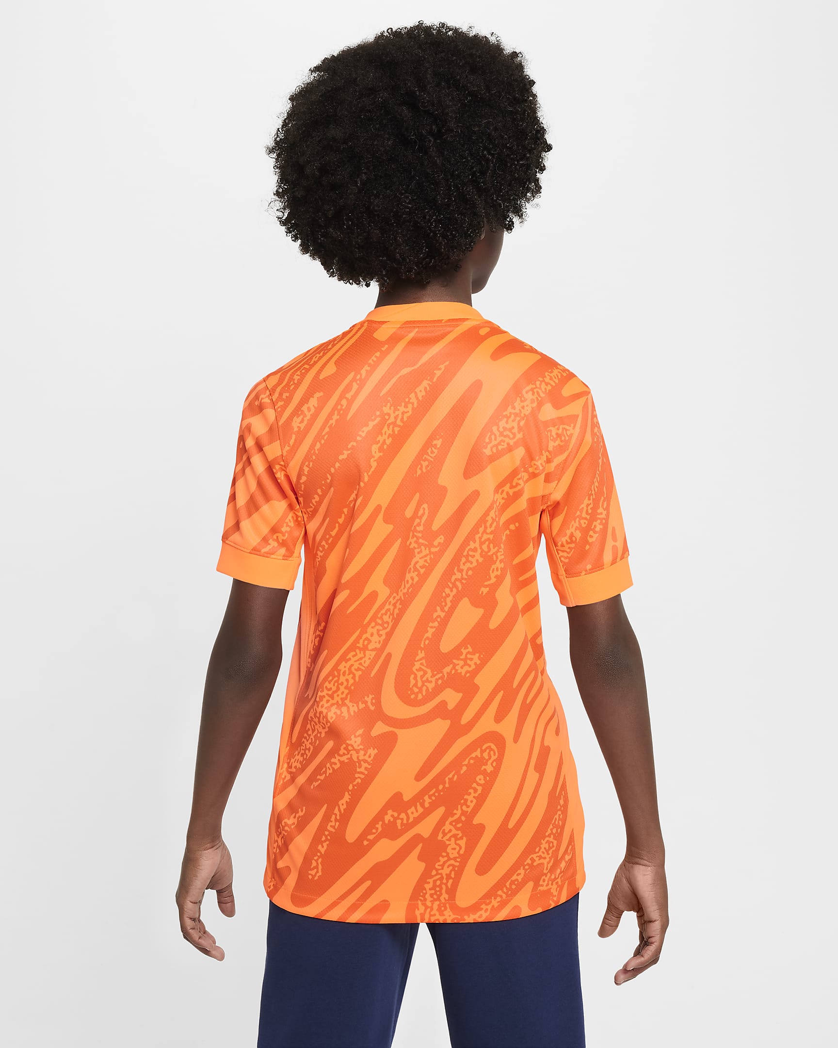 Maglia da calcio replica a manica corta Nike Dri-FIT Inghilterra (squadra femminile) 2024/25 Stadium per ragazzo/a – Goalkeeper - Total Orange/Safety Orange/Safety Orange/Nero