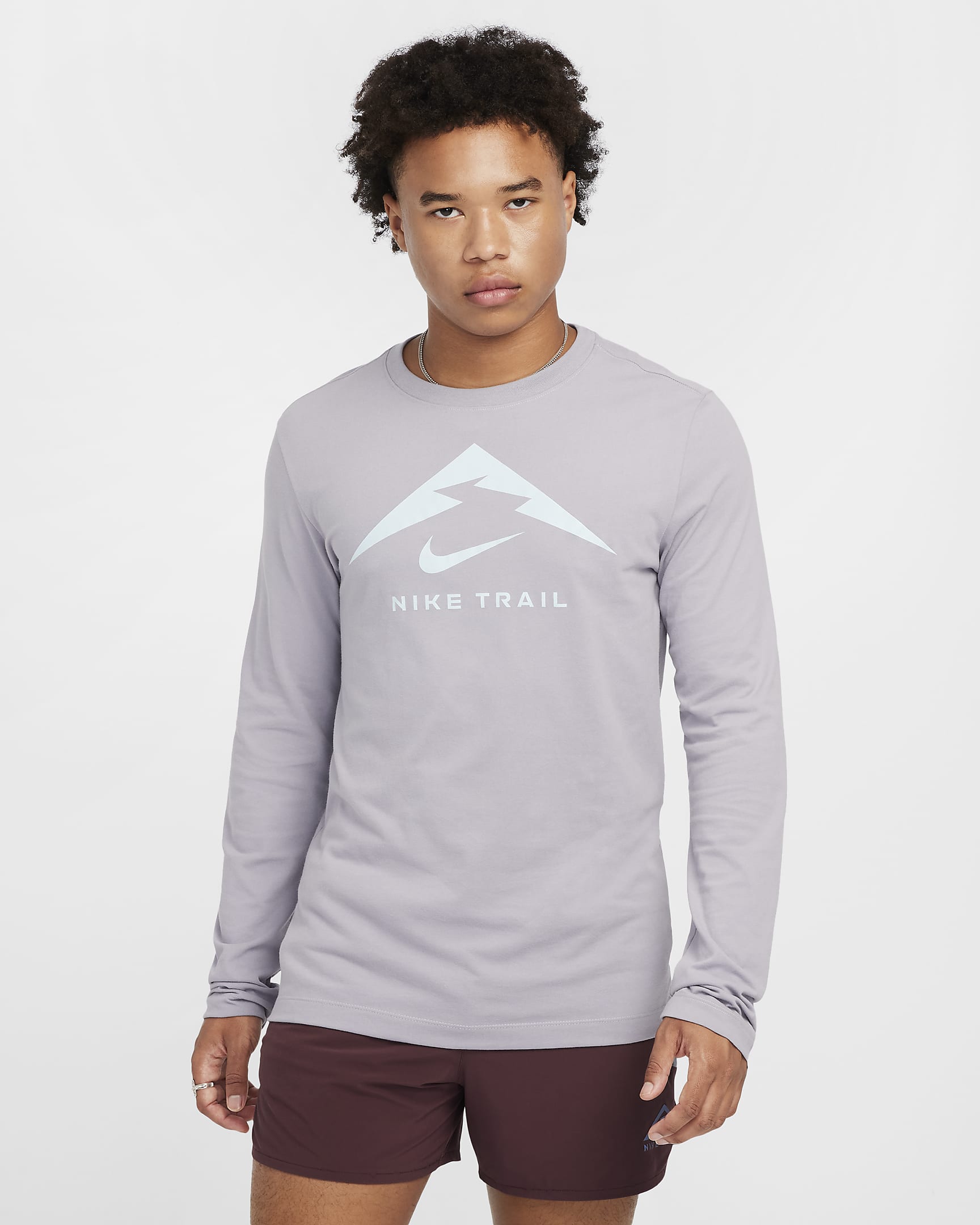 Playera de trail running de manga larga para hombre Nike Dri-FIT - Gris cemento