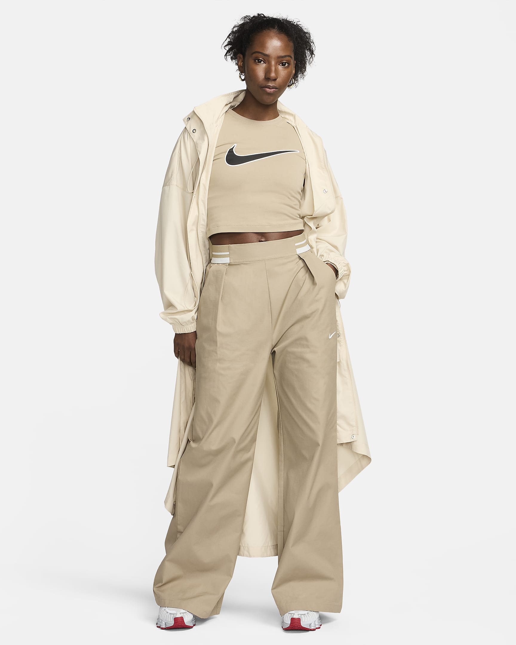 Nike Sportswear Collection Women's High-Waisted Pants - Khaki/Sail