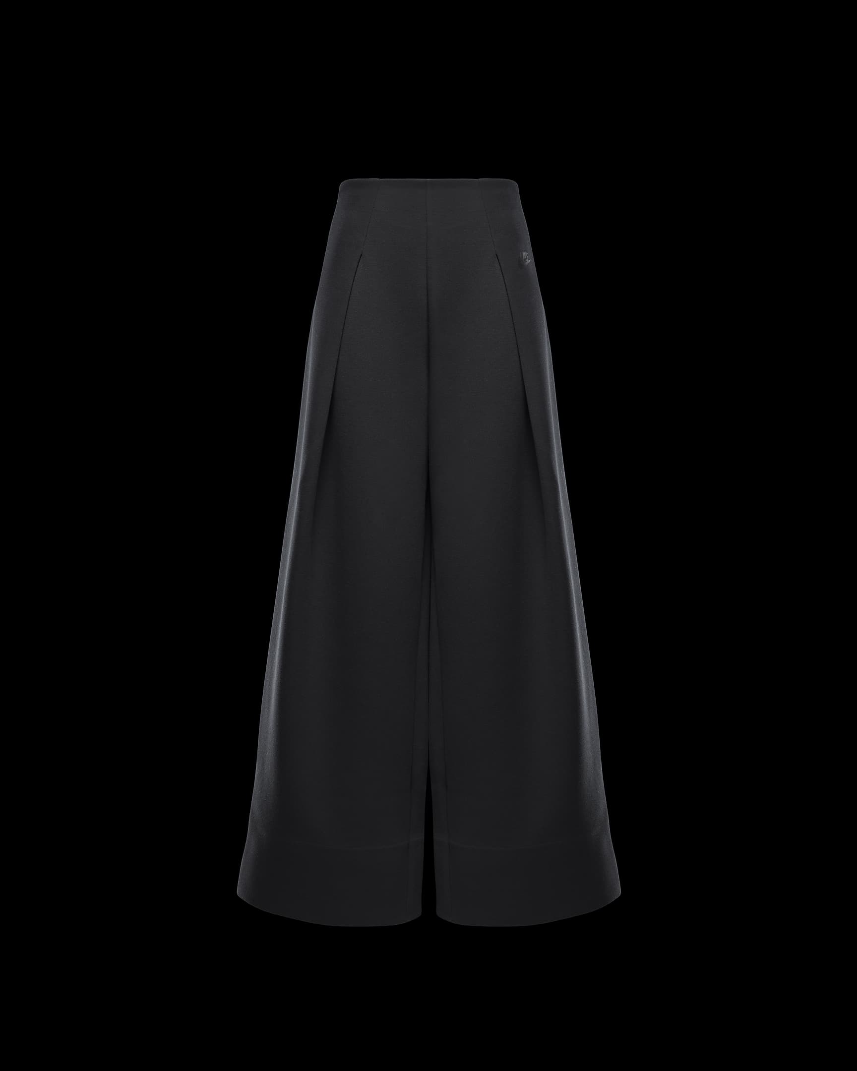 Pantalon plissé à taille haute Nike Sportswear Tech Fleece pour femme - Noir/Noir