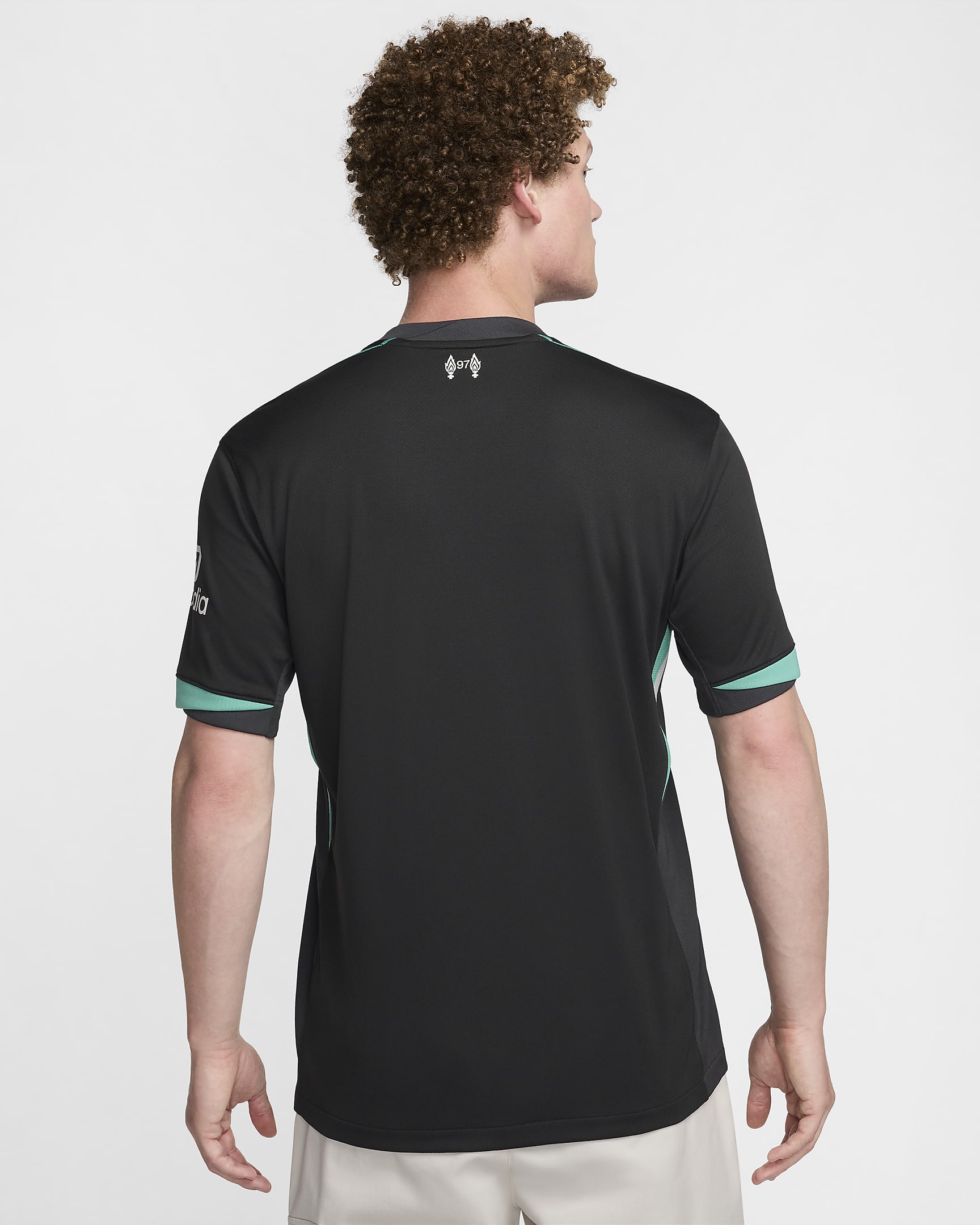 เสื้อแข่งฟุตบอล Replica ผู้ชาย Nike Dri-FIT Liverpool FC 2024/25 Stadium Away - ดำ/Anthracite/Washed Teal/Sail