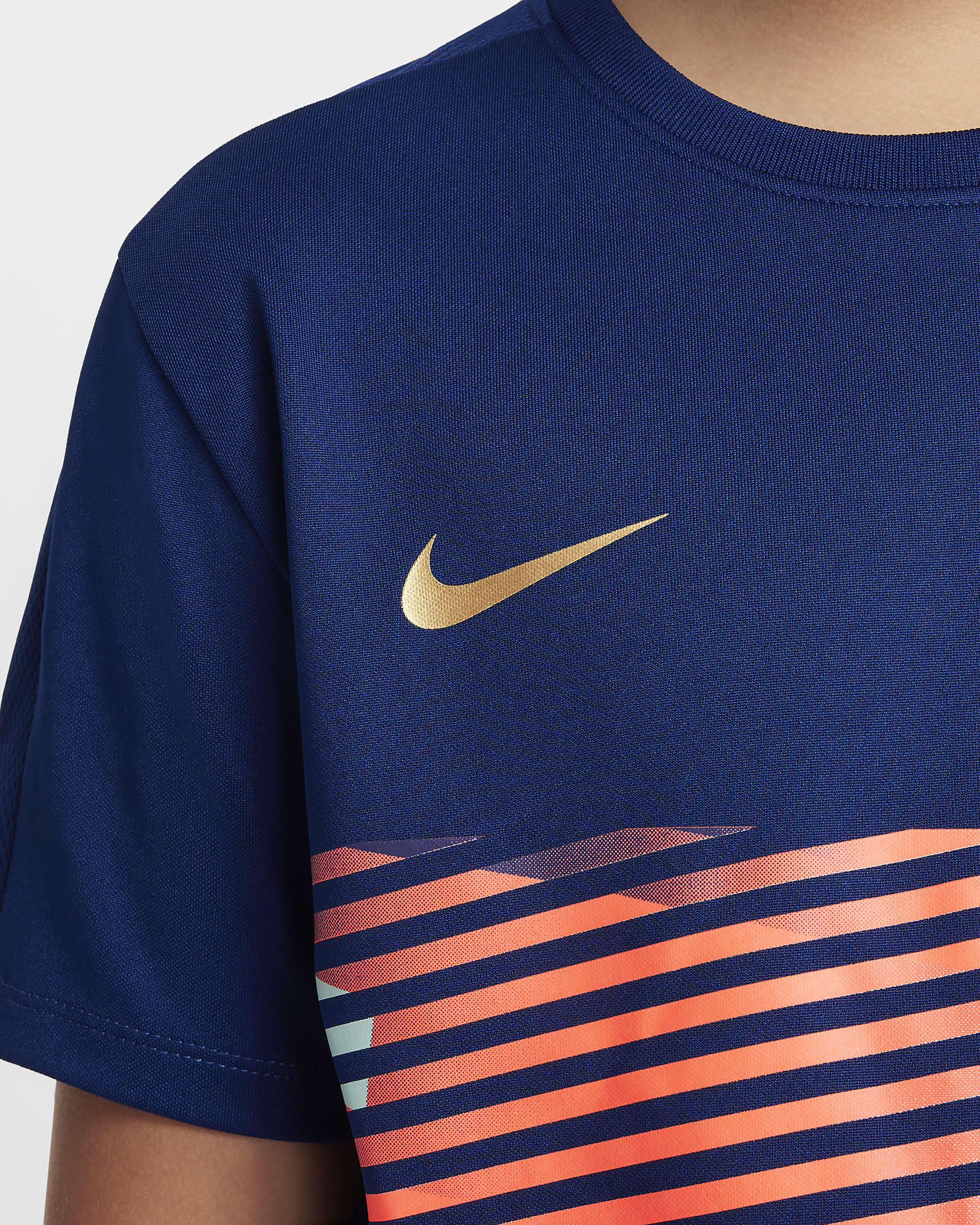 Koszulka piłkarska dla dużych dzieci Dri-FIT CR7 Academy23 - Blue Void/Blue Void/Metallic Gold