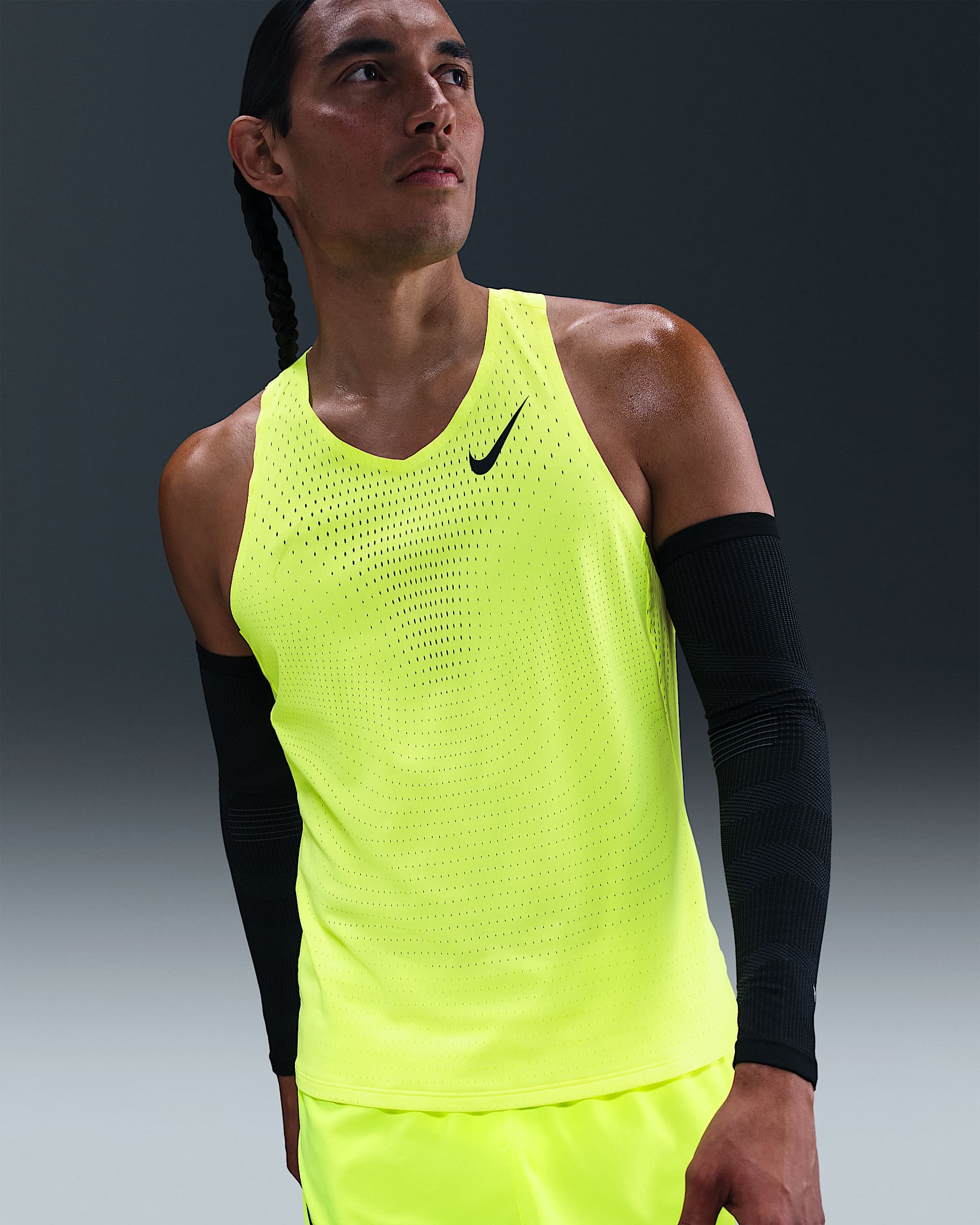 Maillot de running Dri-FIT ADV Nike AeroSwift pour homme - Volt/Noir