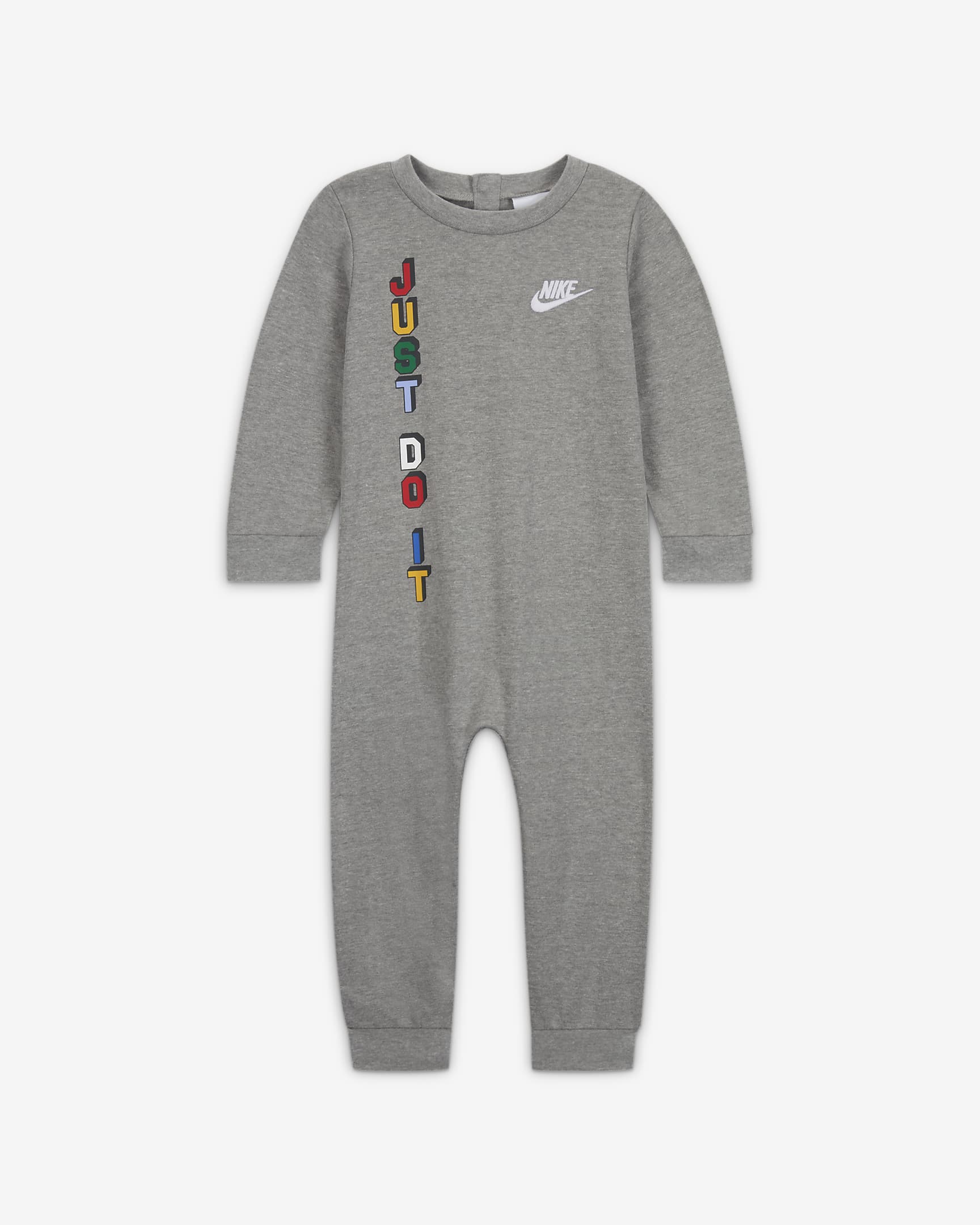 Nike Baby (12-24M) 'Just Do It' Coverall - Dark Grey Heather