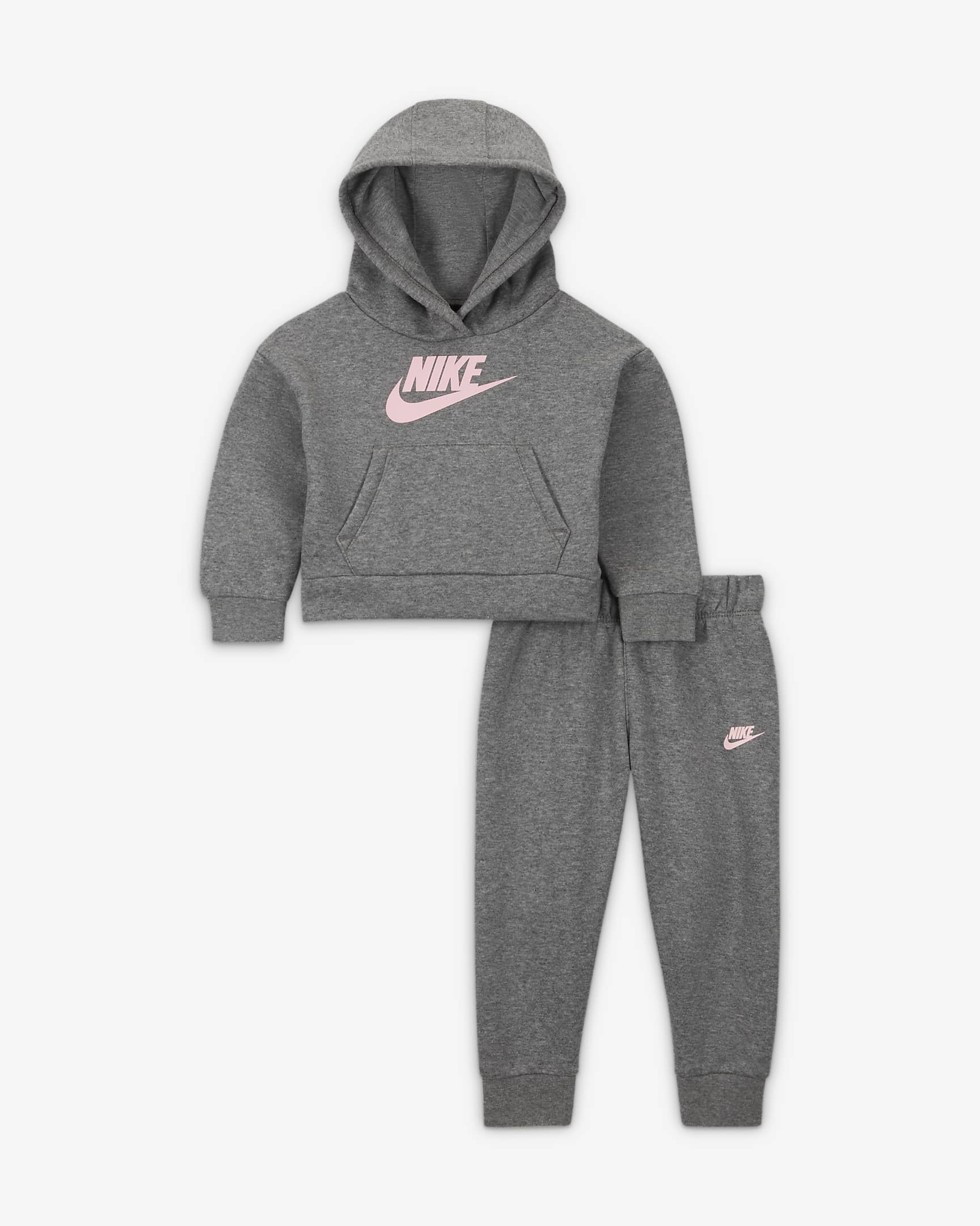 Nike Sportswear Club Fleece Baby (12–24M) Hoodie and Joggers Set - Carbon Heather