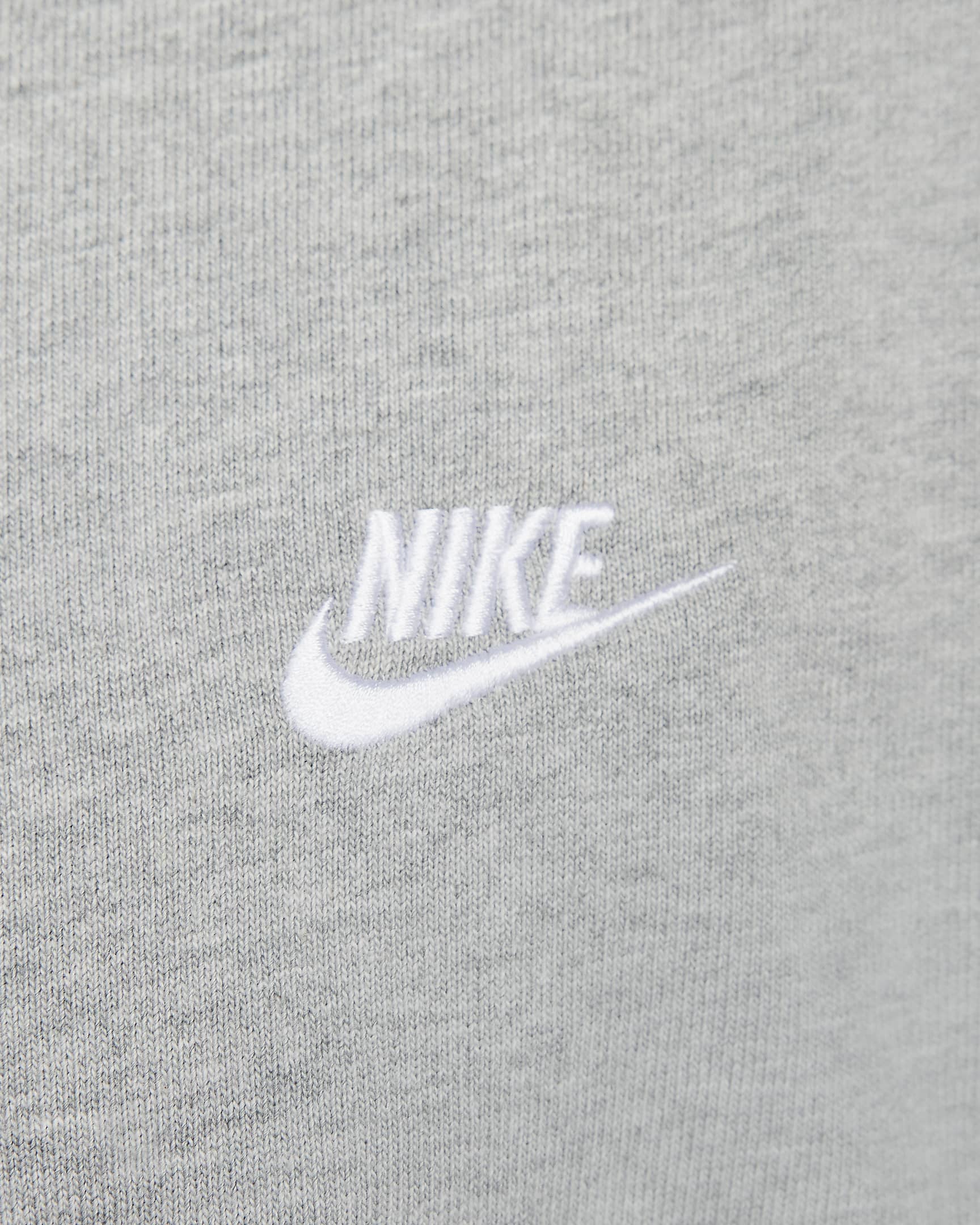 Långärmad stickad pikétröja Nike Club för män - Dark Grey Heather/Vit