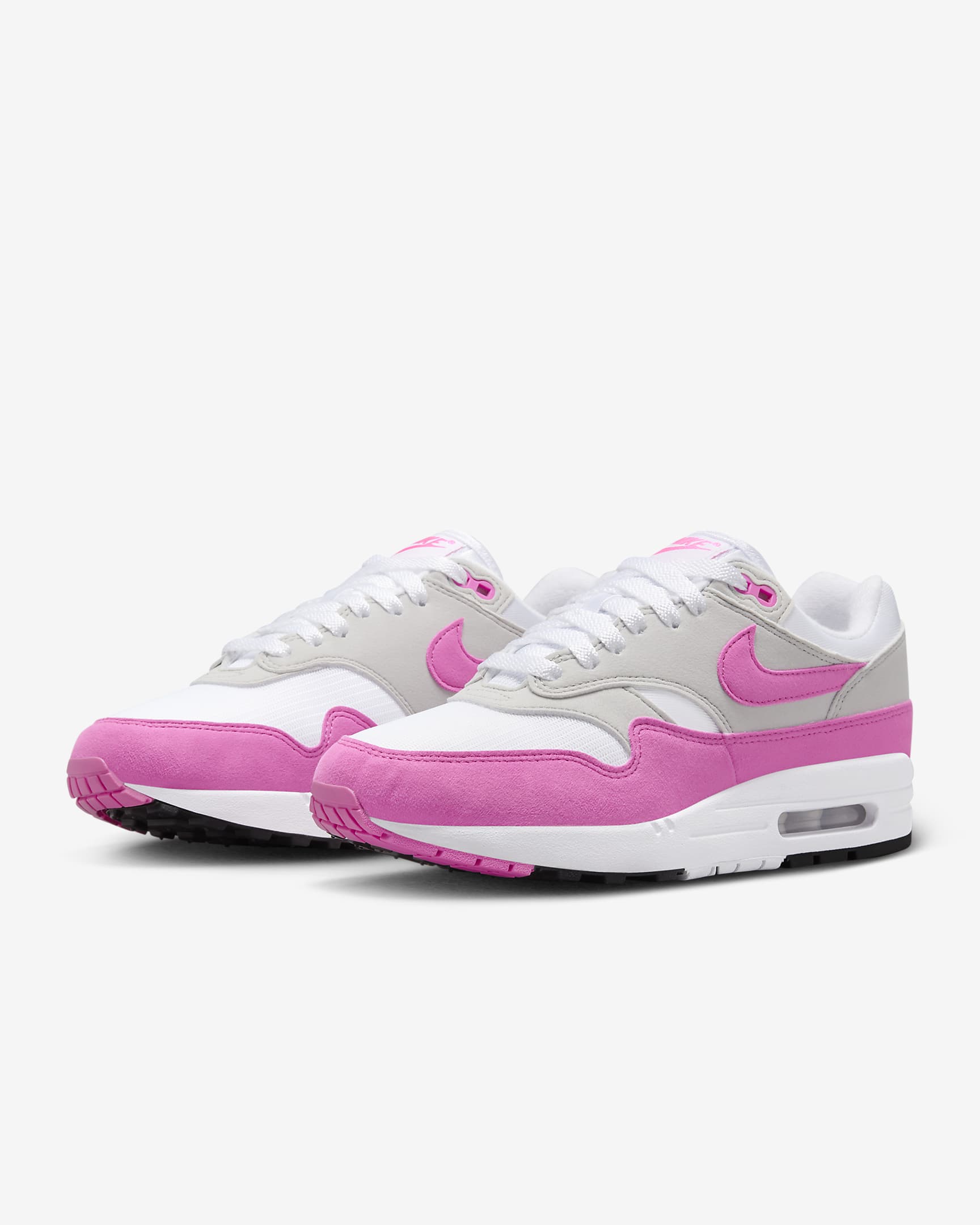 Nike Air Max 1 Women's Shoes - White/Neutral Grey/Black/Playful Pink