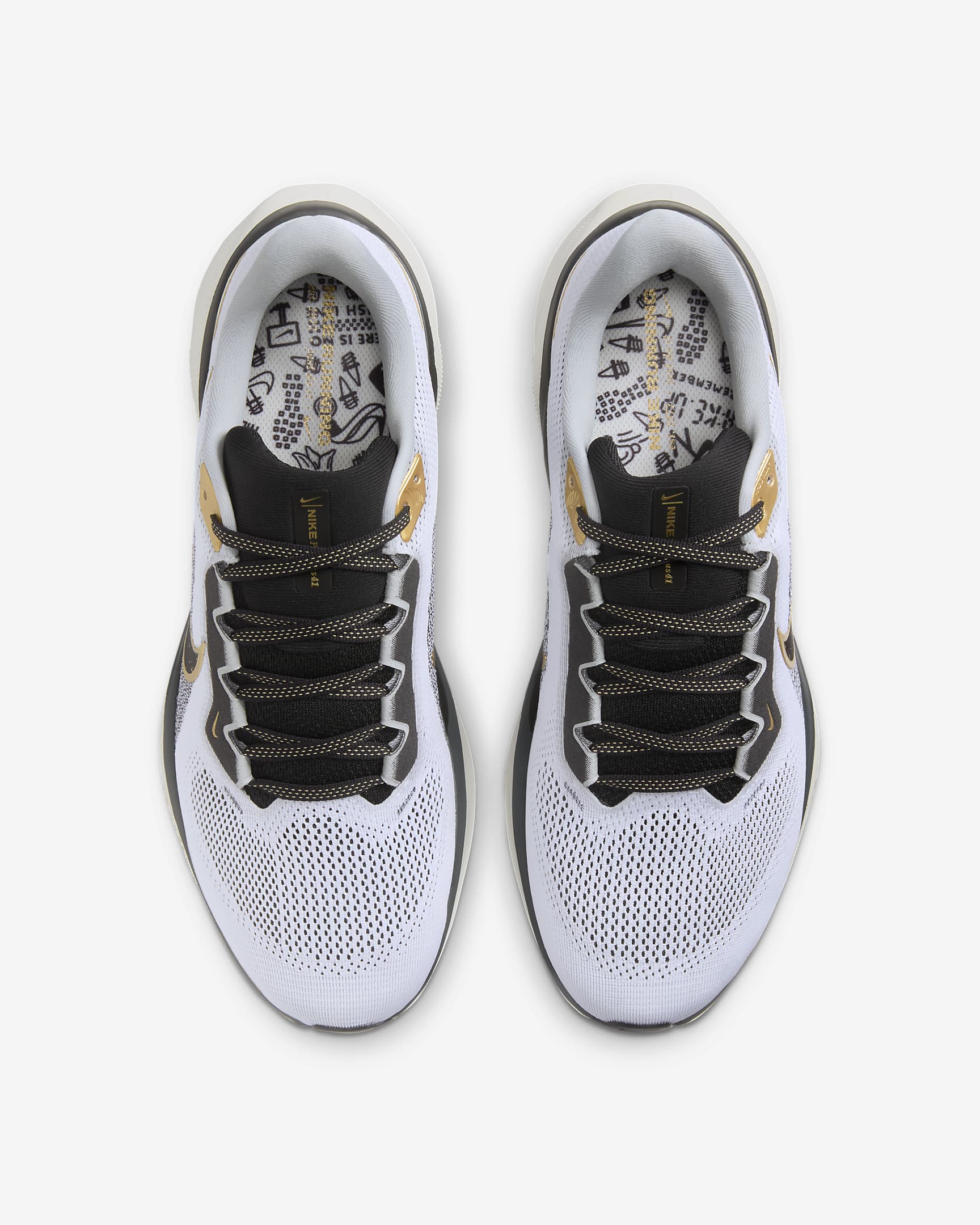 Nike Zoom Pegasus 41 Straßenlaufschuh (Herren) - Weiß/Metallic Gold/Light Smoke Grey/Schwarz