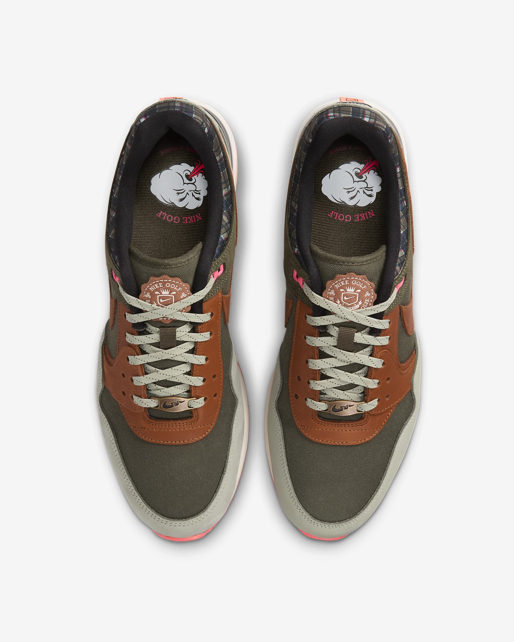 Nike Air Pegasus '89 Zapatillas de golf - Cargo Khaki/Jade Horizon/Hot Punch/Light British Tan