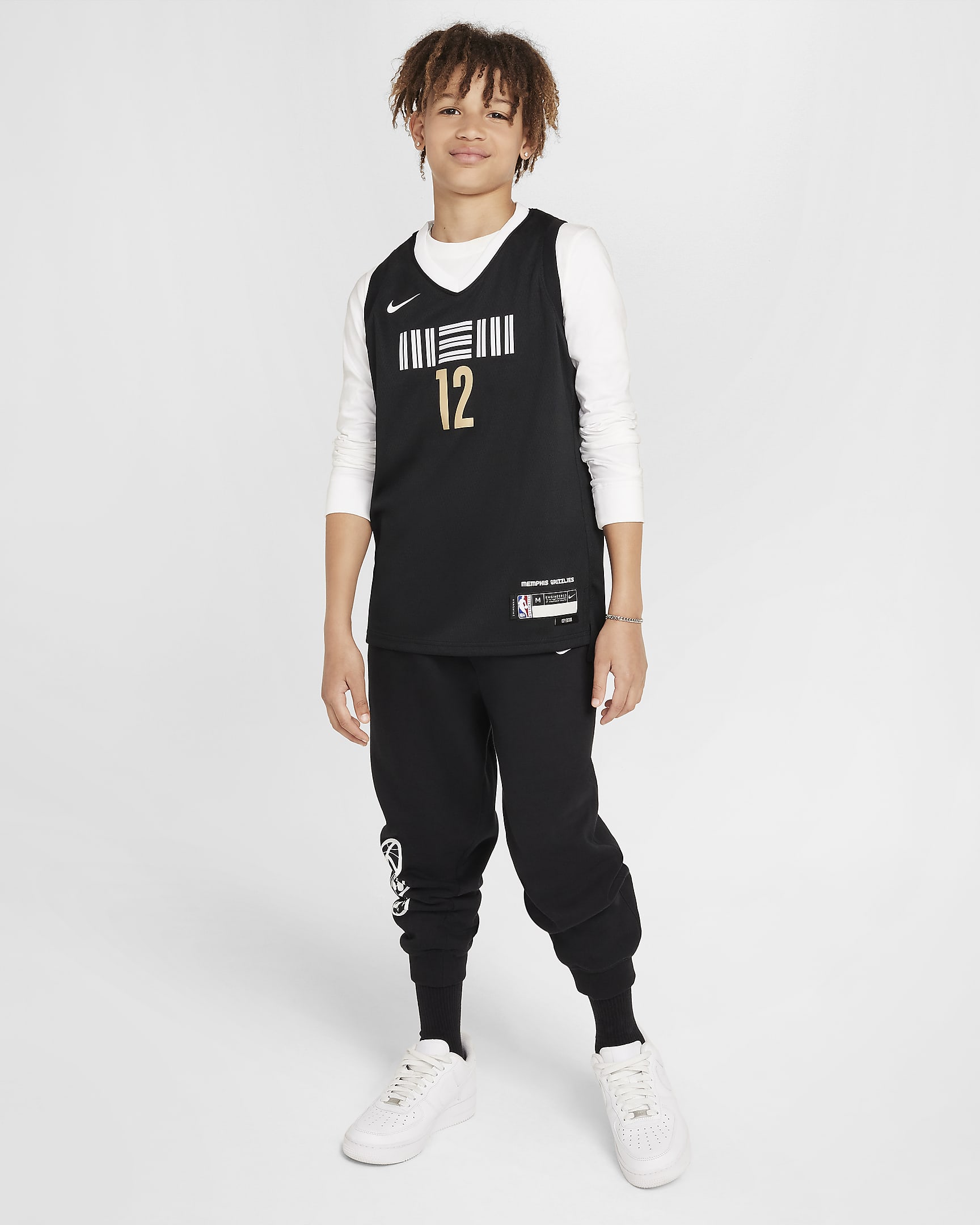 Ja Morant Memphis Grizzlies 2023/24 City Edition Nike Dri-FIT NBA Swingman Trikot (ältere Kinder) - Schwarz