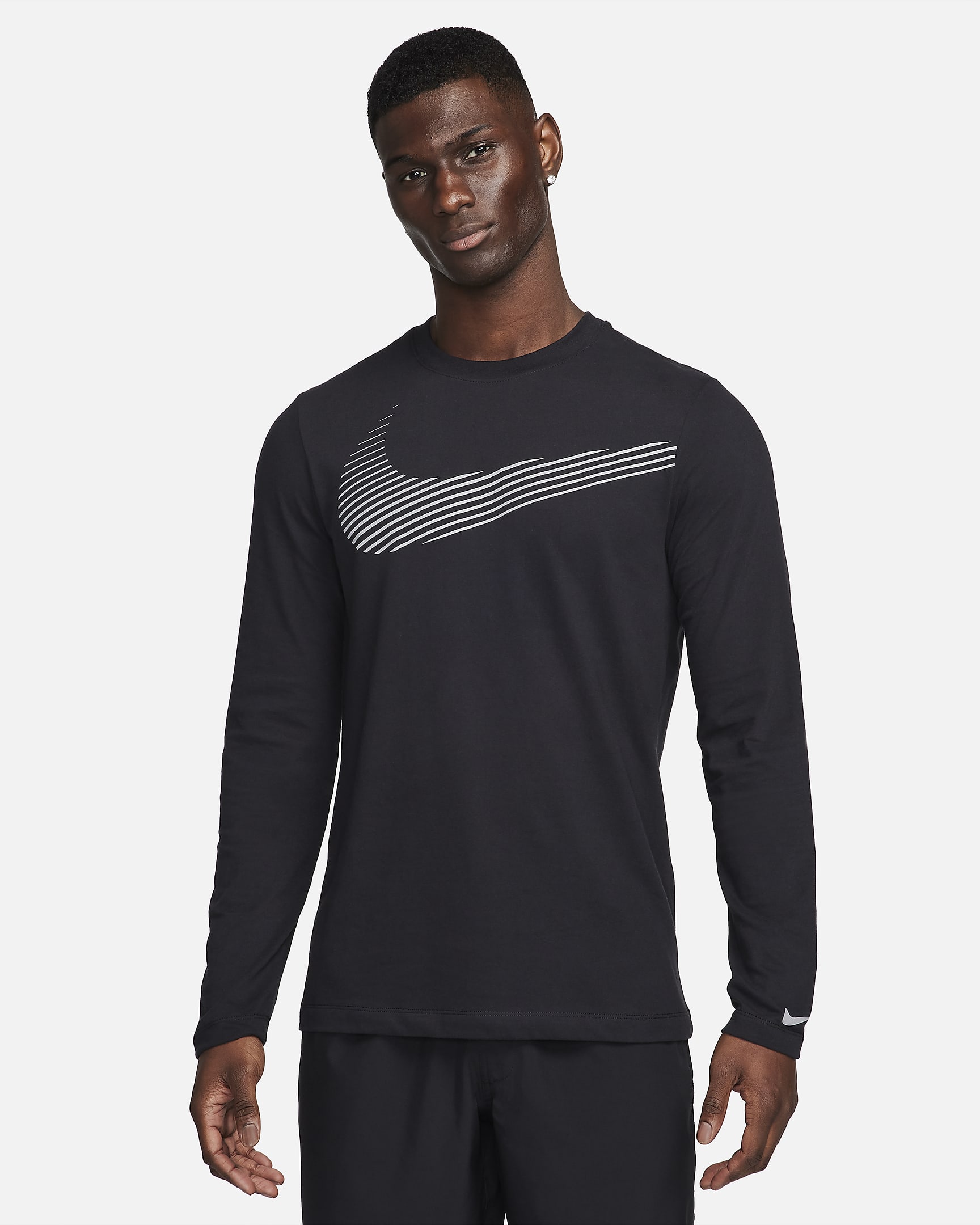 Playera de fitness de manga larga Dri-FIT para hombre Nike - Negro