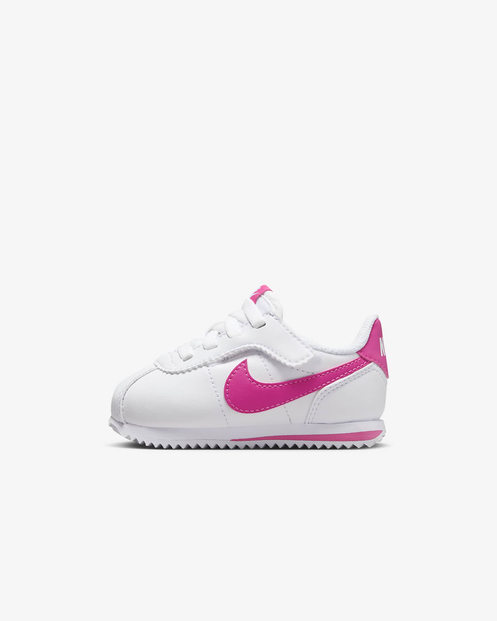 รองเท้าทารก/เด็กวัยหัดเดิน Nike Cortez EasyOn - ขาว/Laser Fuchsia