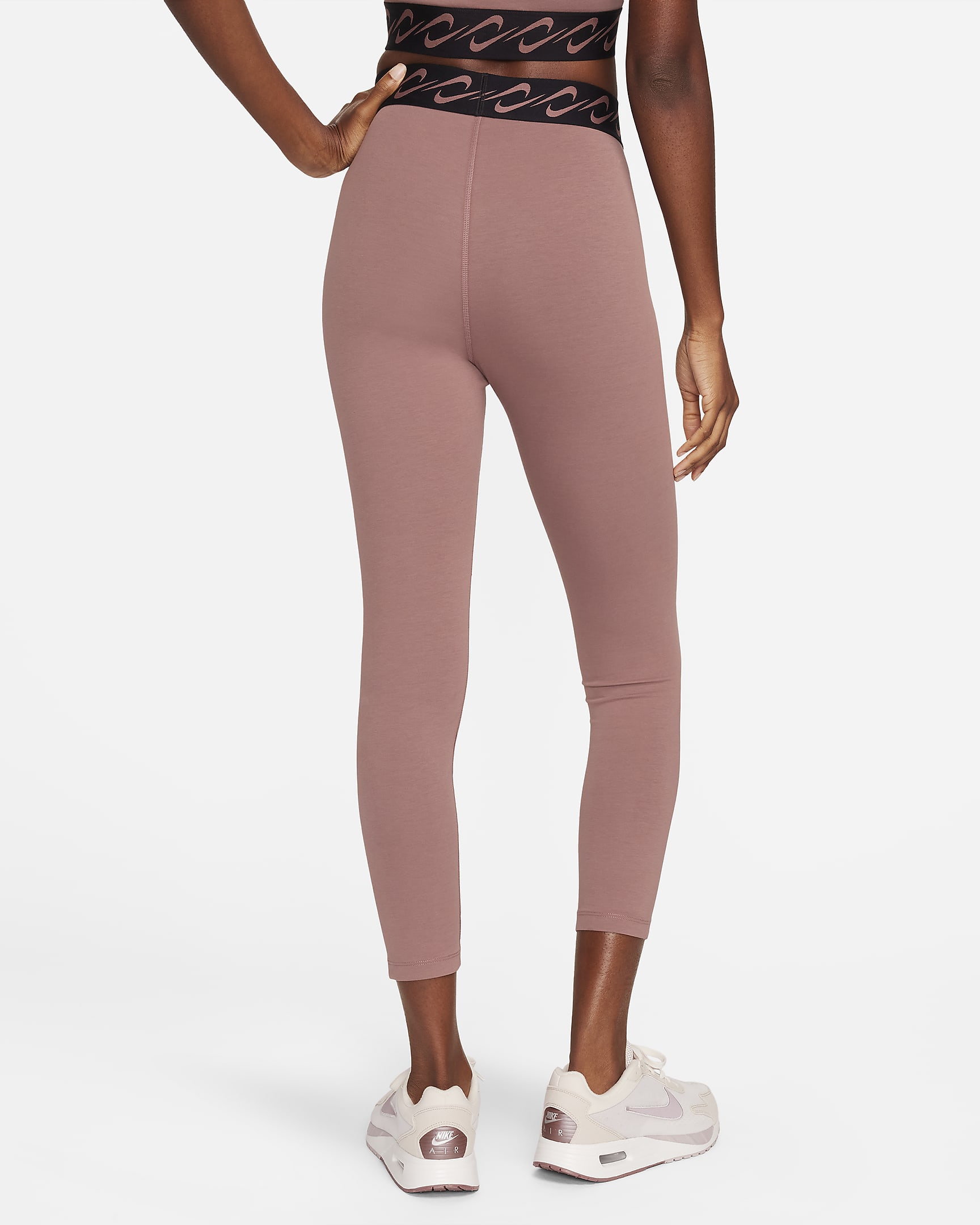 Nike Sportswear Classic Swoosh Women's High-Waisted 7/8 Leggings - Smokey Mauve/Black