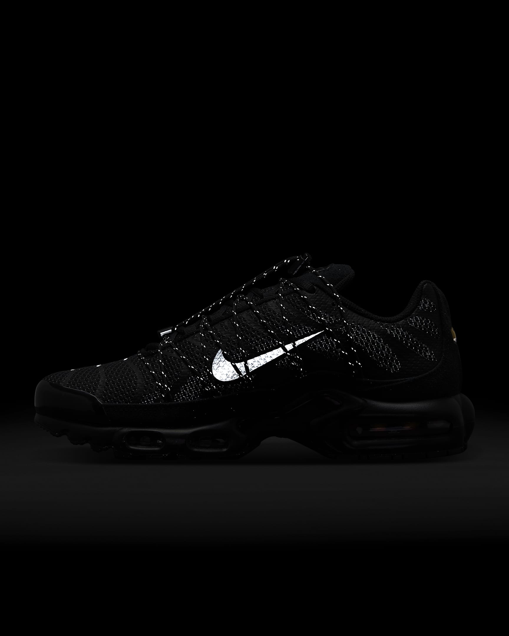 Buty męskie Nike Air Max Plus Utility - Czerń/Biel/Metallic Silver