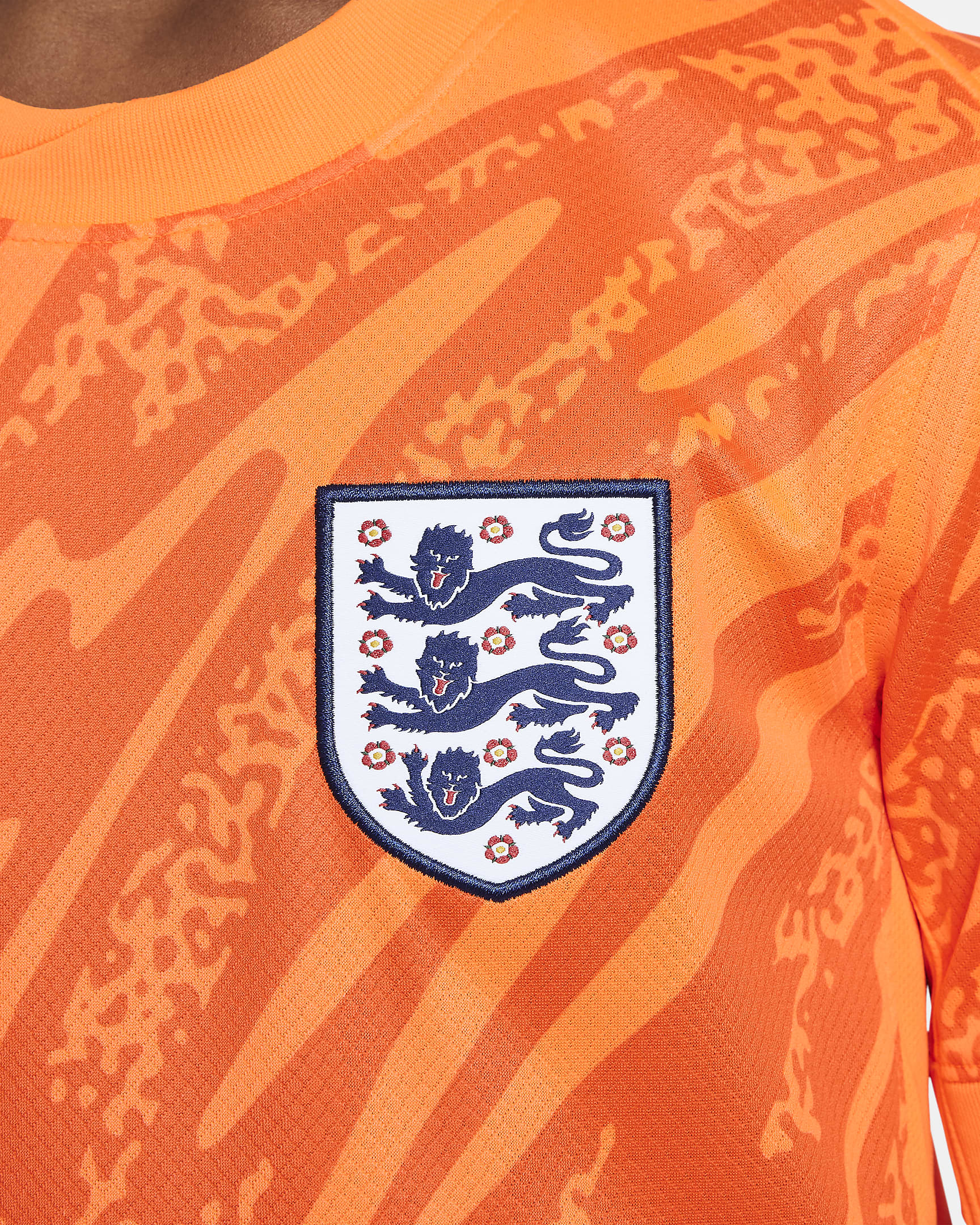 Maillot de foot à manches courtes replica Nike Dri-FIT Angleterre (Équipe féminine) 2024/25 Stadium Gardien de but pour ado - Total Orange/Safety Orange/Safety Orange/Noir