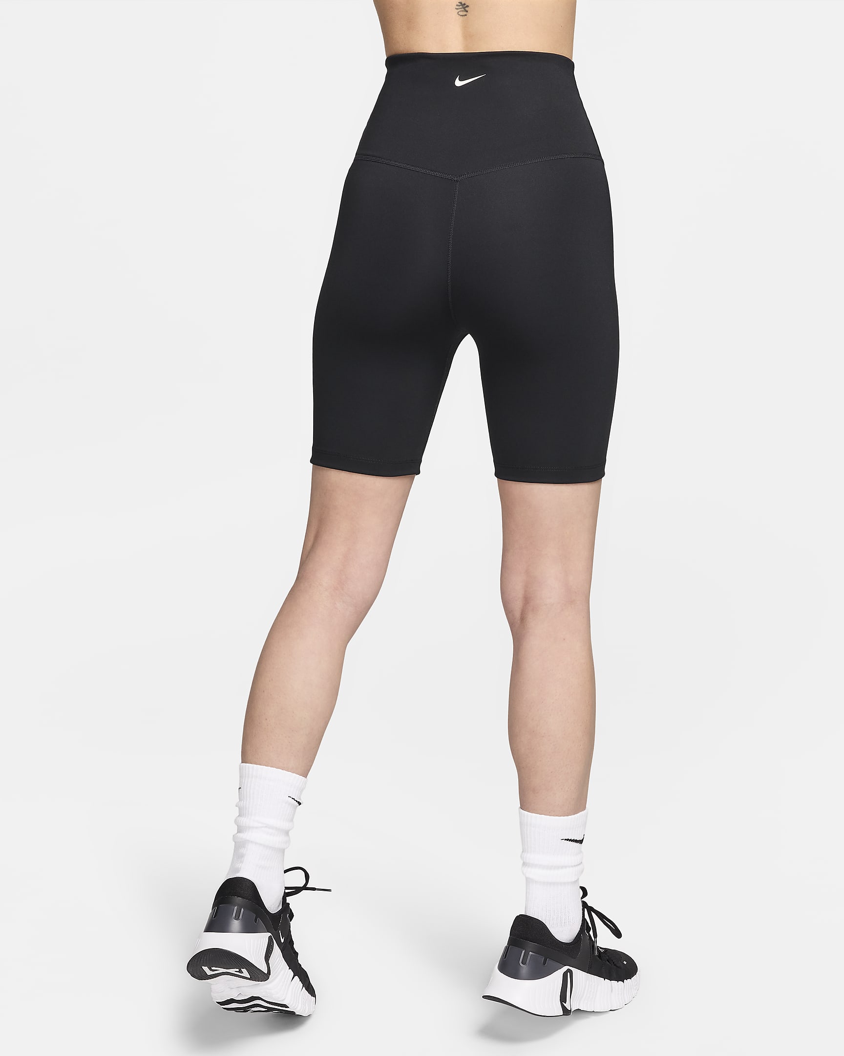 Cykelshorts Nike One med hög midja 18 cm för kvinnor - Svart/Sail