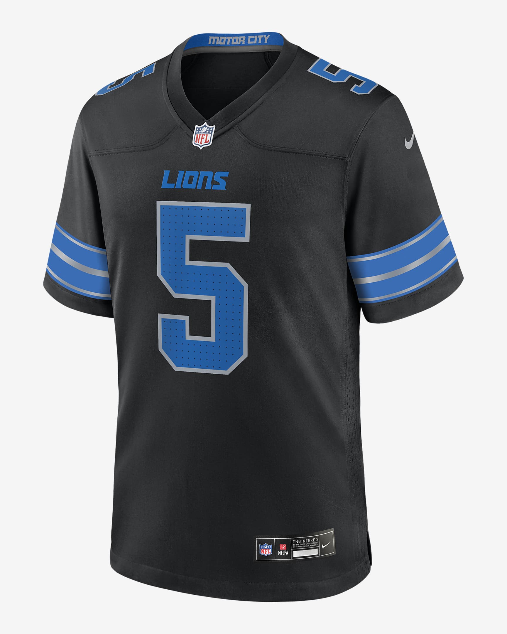 Jersey de fútbol americano Nike de la NFL Game para hombre David Montgomery Detroit Lions - Negro