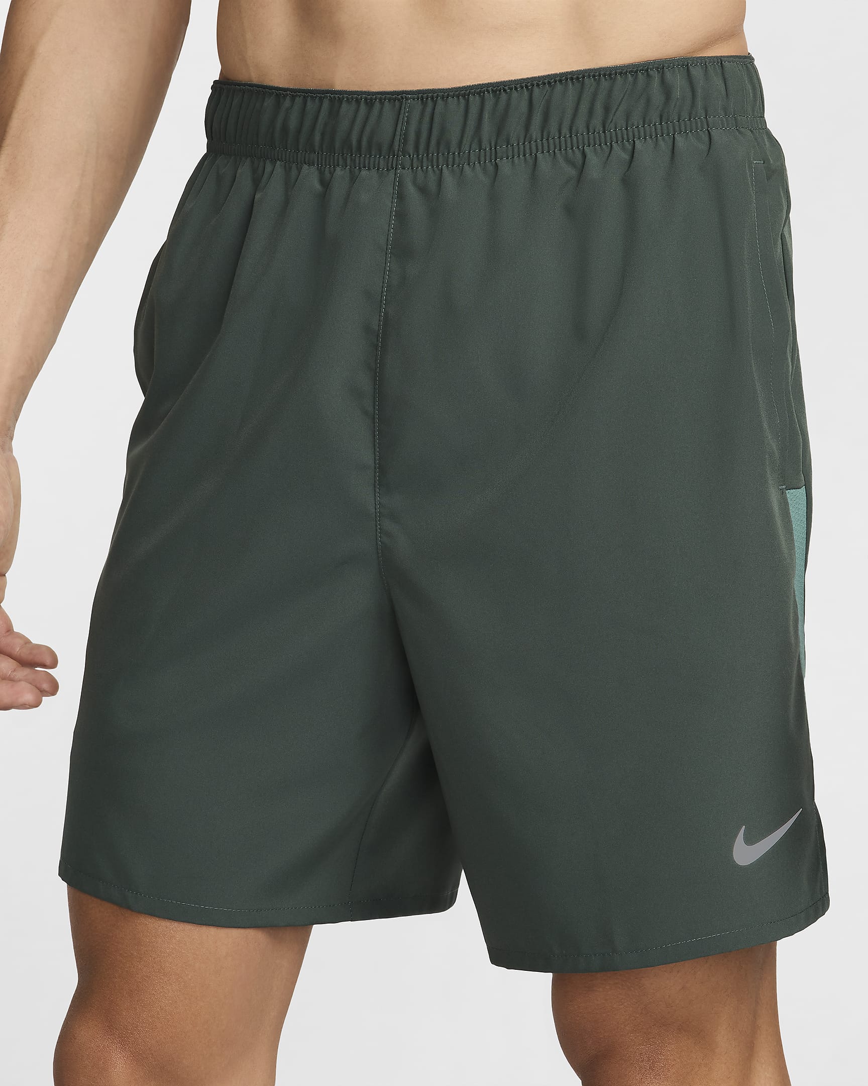 Short de running avec sous-short intégré 18 cm Dri-FIT Nike Challenger pour homme - Vintage Green/Bicoastal/Noir