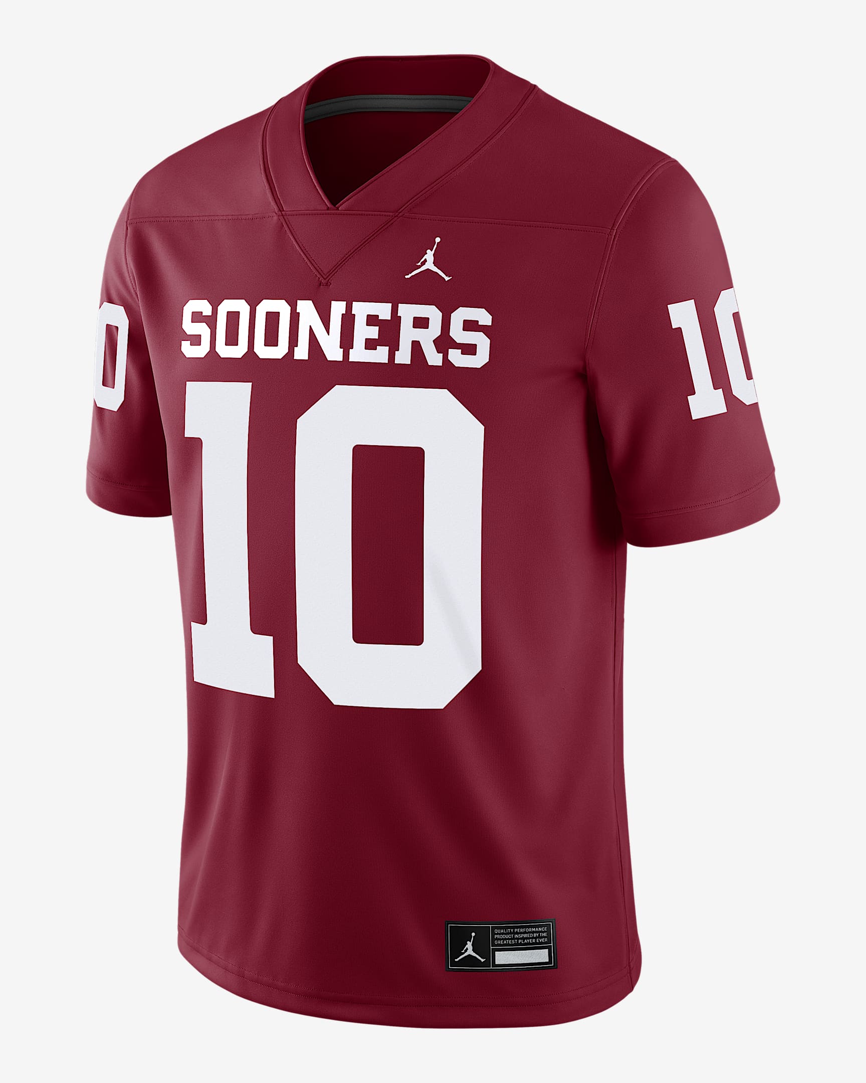 John Mateer Oklahoma Men’s Nike Dri-FIT College NIL Game Jersey - Crimson
