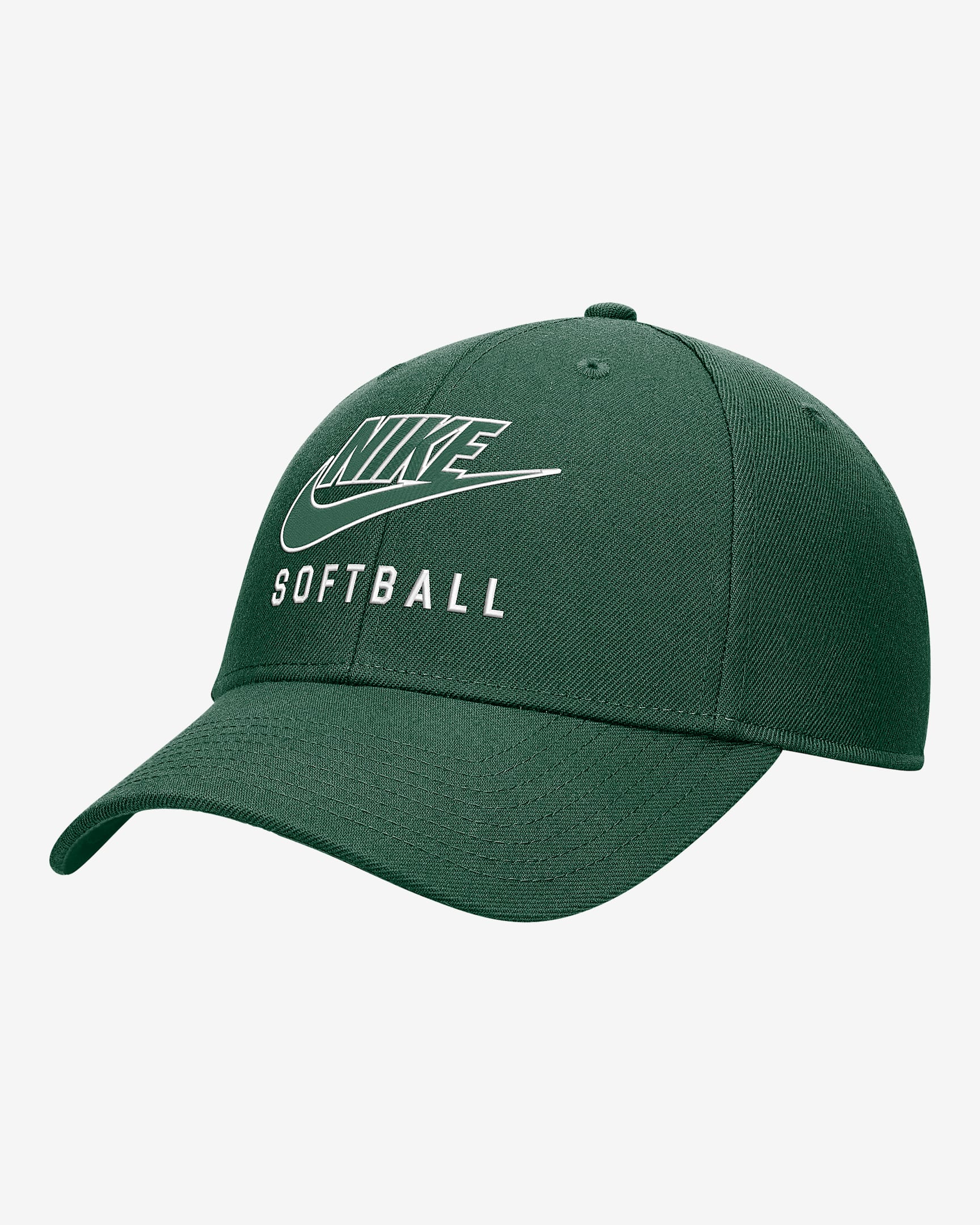 Nike Club Structured Dri-FIT Softball Futura Swoosh Cap - Gorge Green