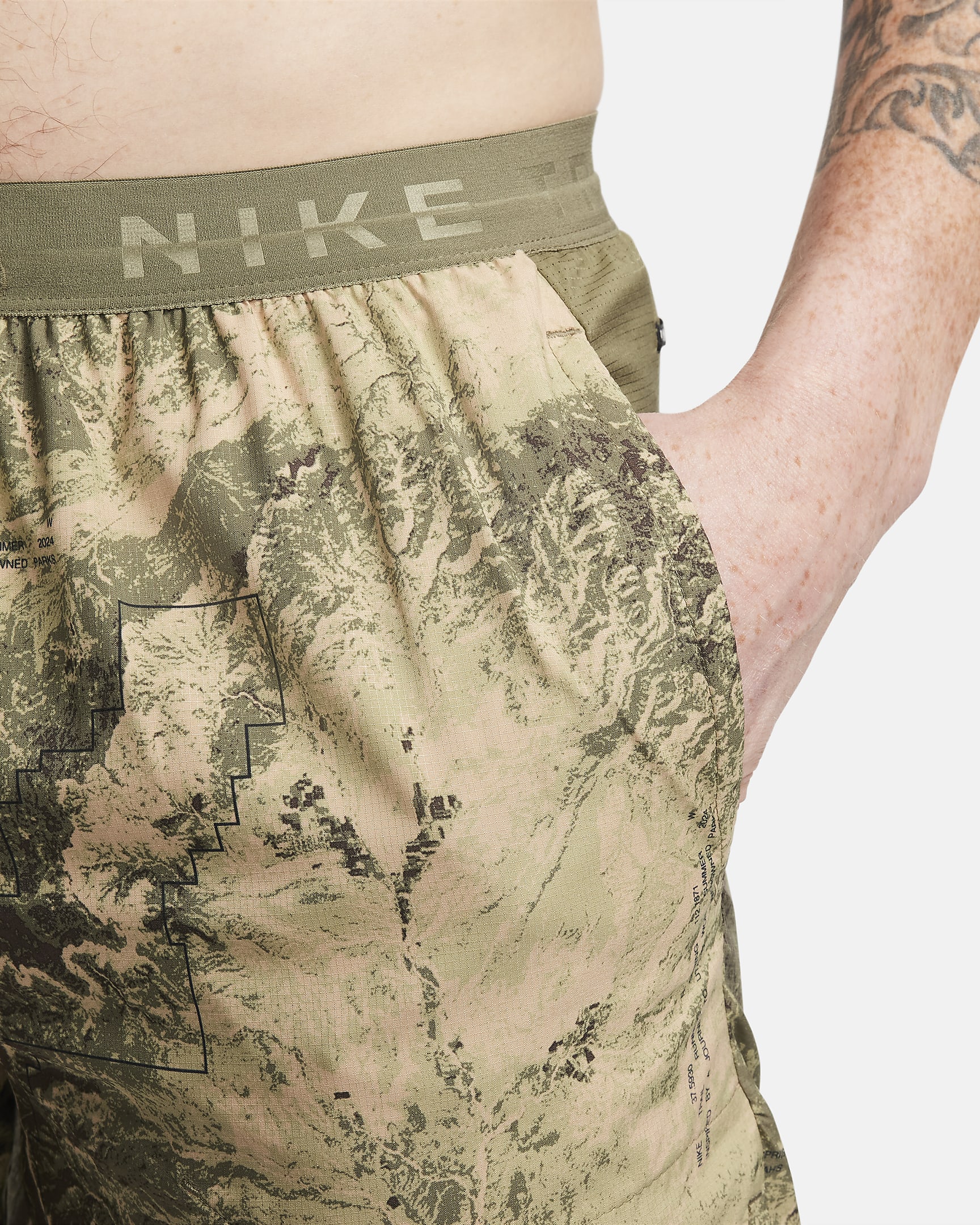 Shorts da running 18 cm con slip foderati Dri-FIT Nike Stride – Uomo - Medium Olive/Medium Olive/Medium Olive/Nero