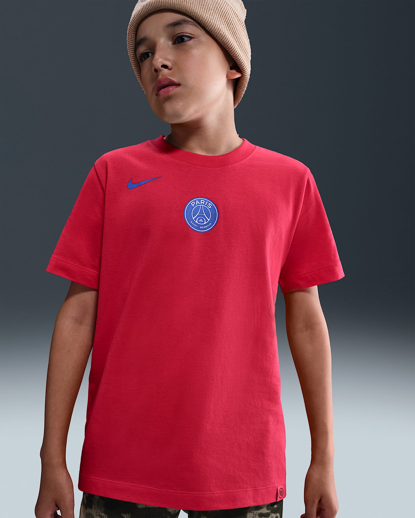 Paris Saint-Germain Big Kids' Nike Total 90 Soccer T-Shirt - Global Red