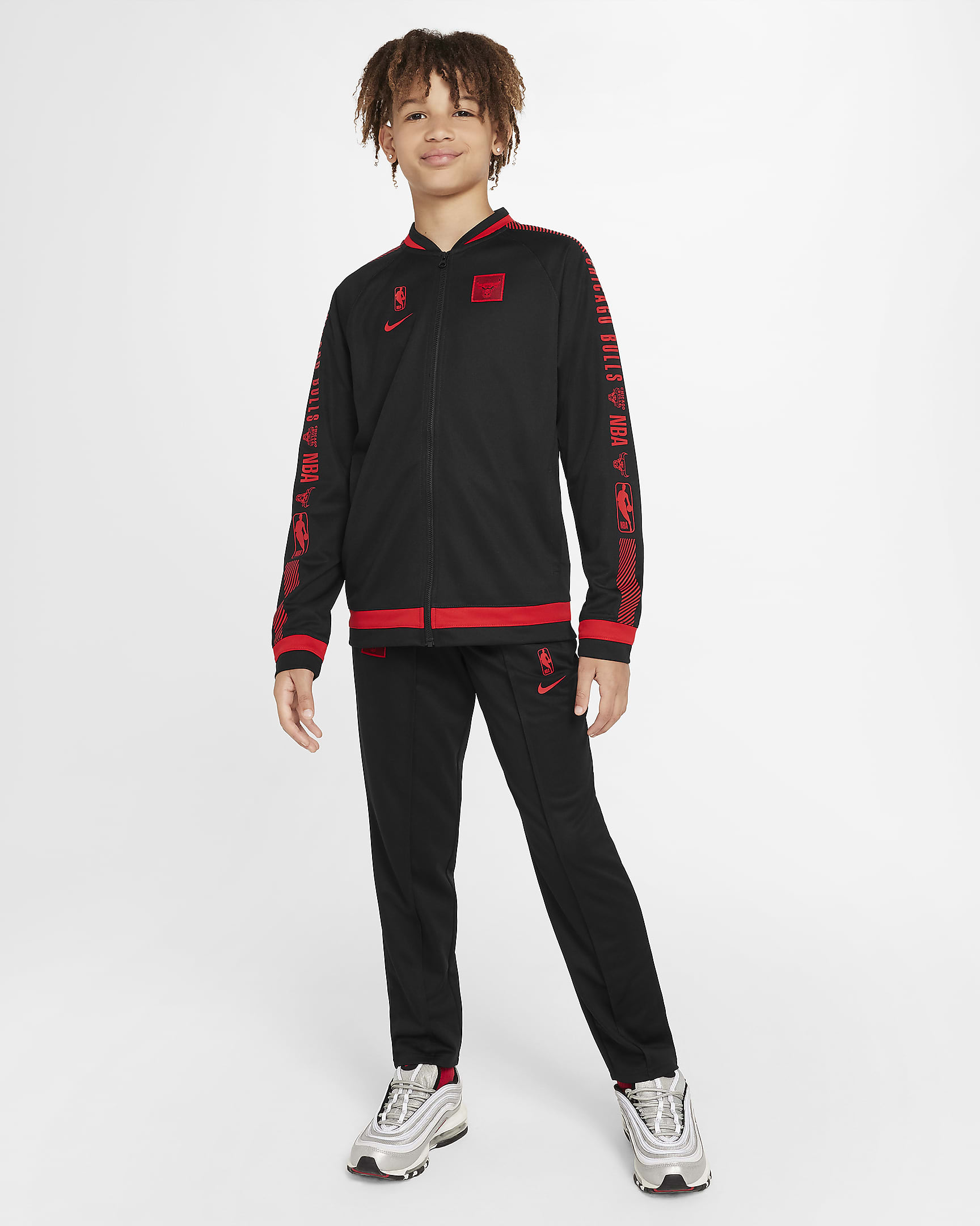 Fato de treino NBA Nike Dri-FIT Chicago Bulls Starting 5 Courtside Júnior - Preto