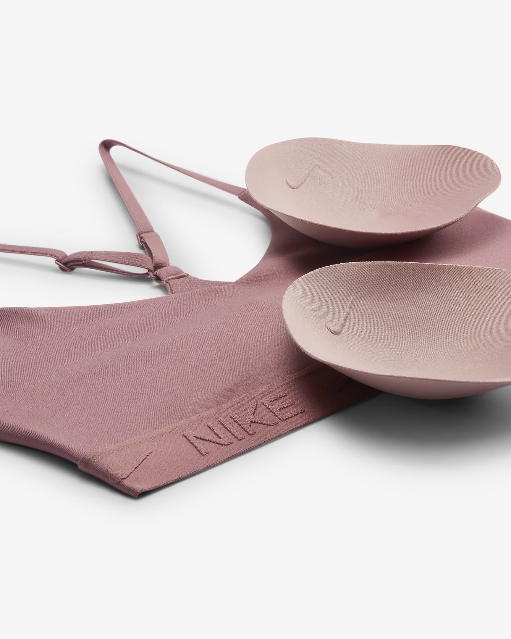 Bra deportivo ajustable acolchado para mujer Nike Indy Light Support - Malva humeante/Malva humeante