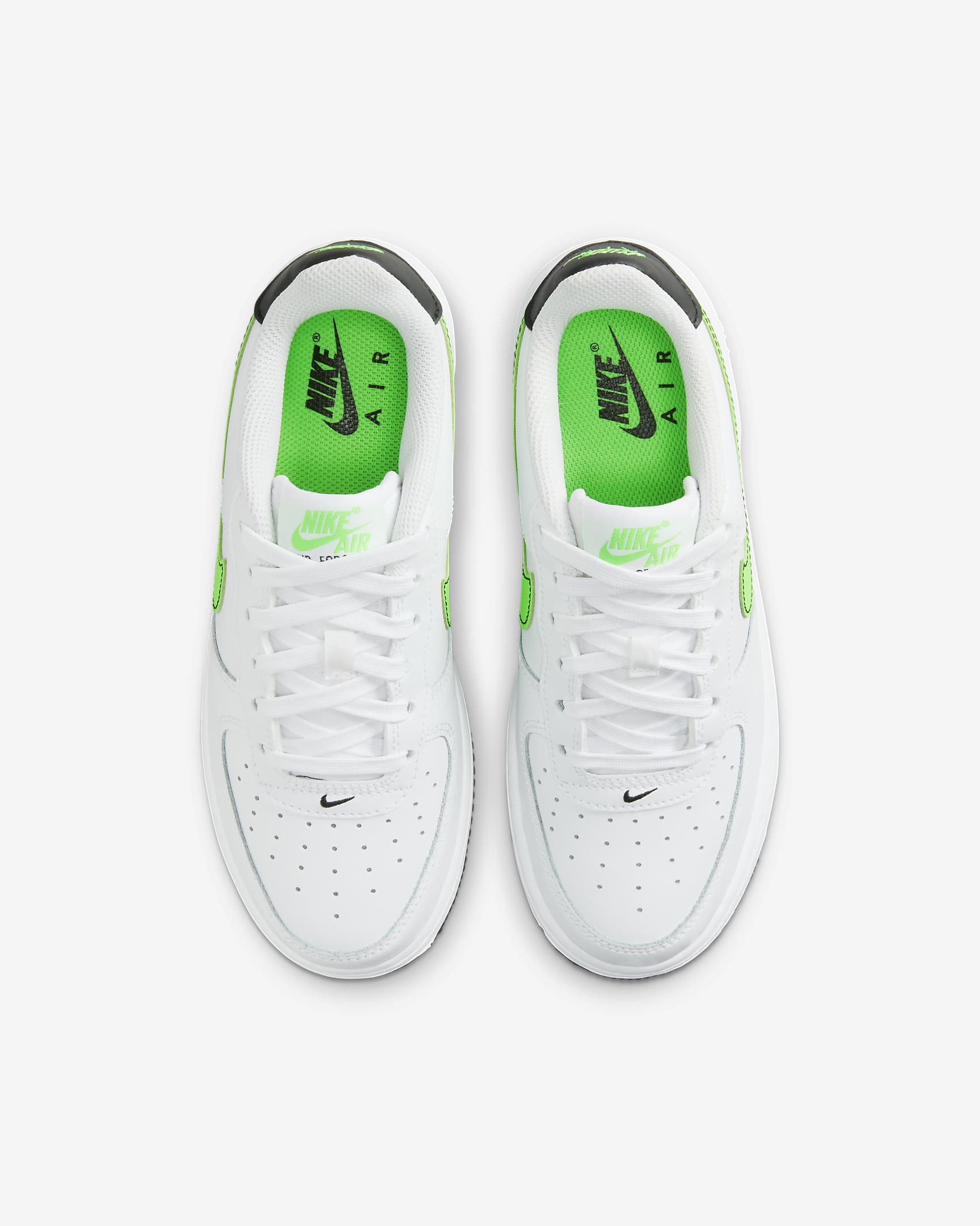 Nike Air Force 1 Older Kids' Shoes - White/Black/Green Strike