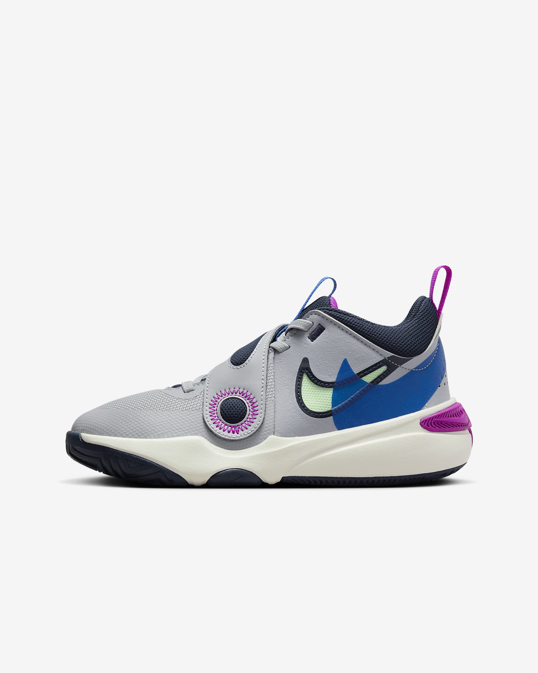 Nike Team Hustle D 11 SE Older Kids' Basketball Shoes - Wolf Grey/Obsidian/Hyper Royal/Vapour Green