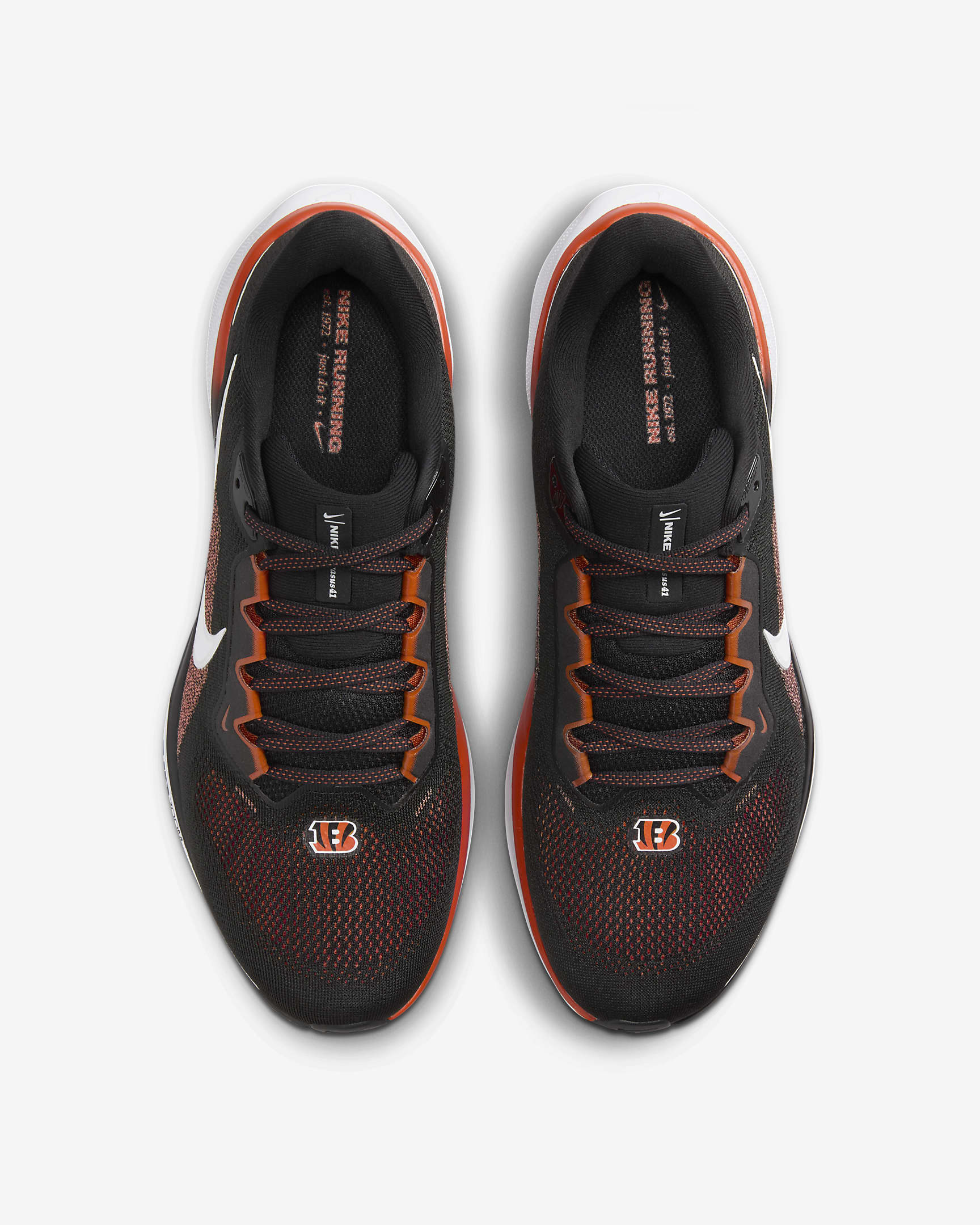 Tenis de correr en pavimento para hombre Nike Pegasus 41 NFL Cincinnati Bengals - Negro/Blanco/Naranja universitario/Blanco