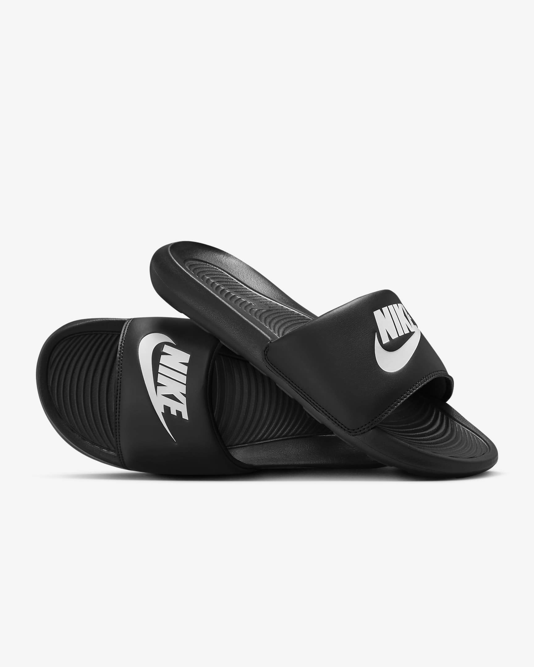 Nike Victori One Slippers voor heren - Zwart/Zwart/Wit