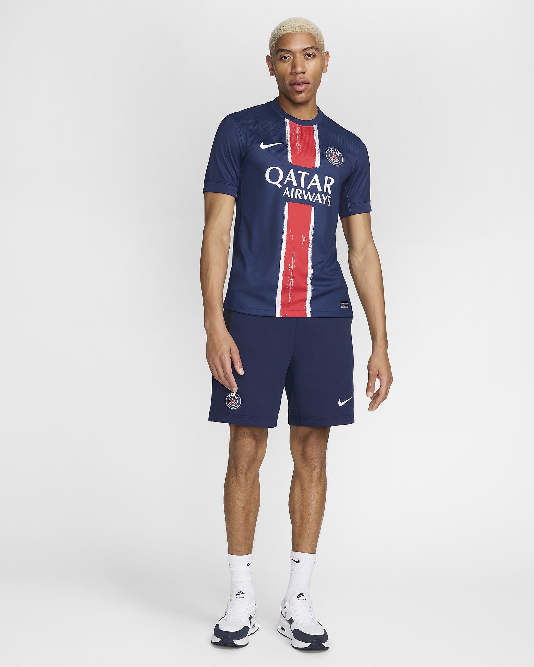 Męska koszulka Nike Dri-FIT Paris Saint-Germain Stadium 2024/25 (wersja domowa) – replika - Midnight Navy/Midnight Navy/Biel