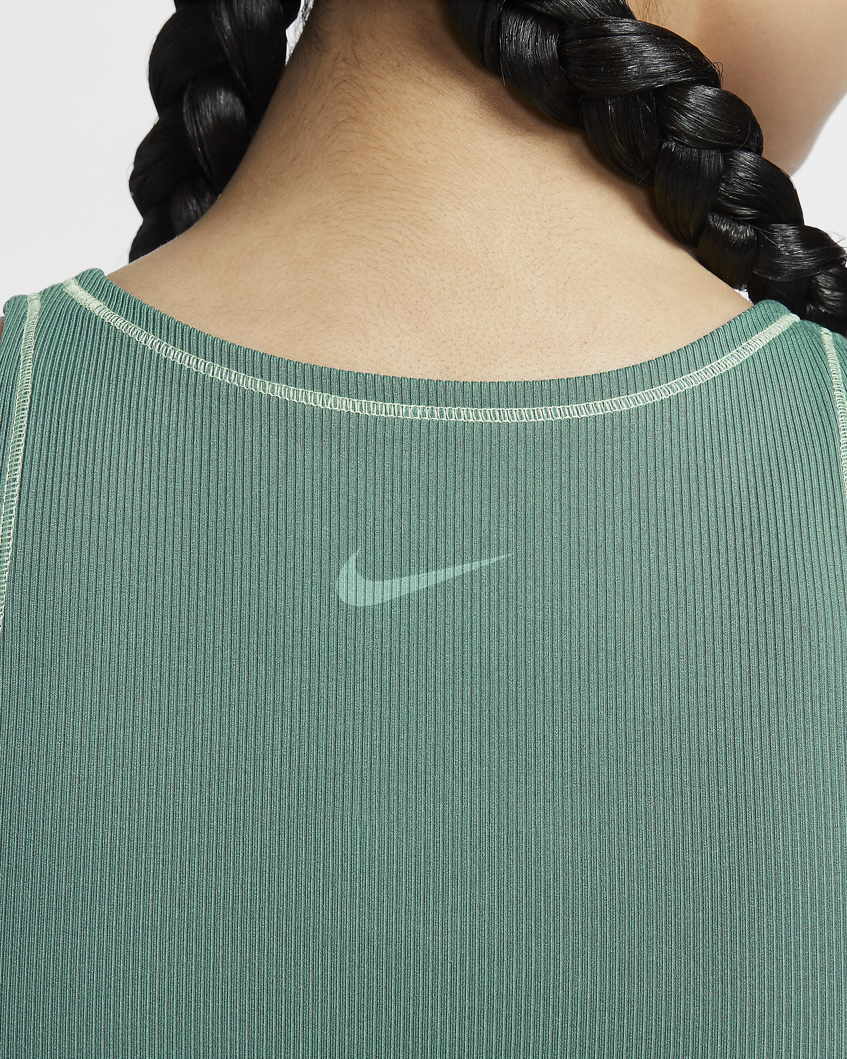 Nike One Fitted Women's Dri-FIT Ribbed Tank Top - Bicoastal/Vapour Green/White