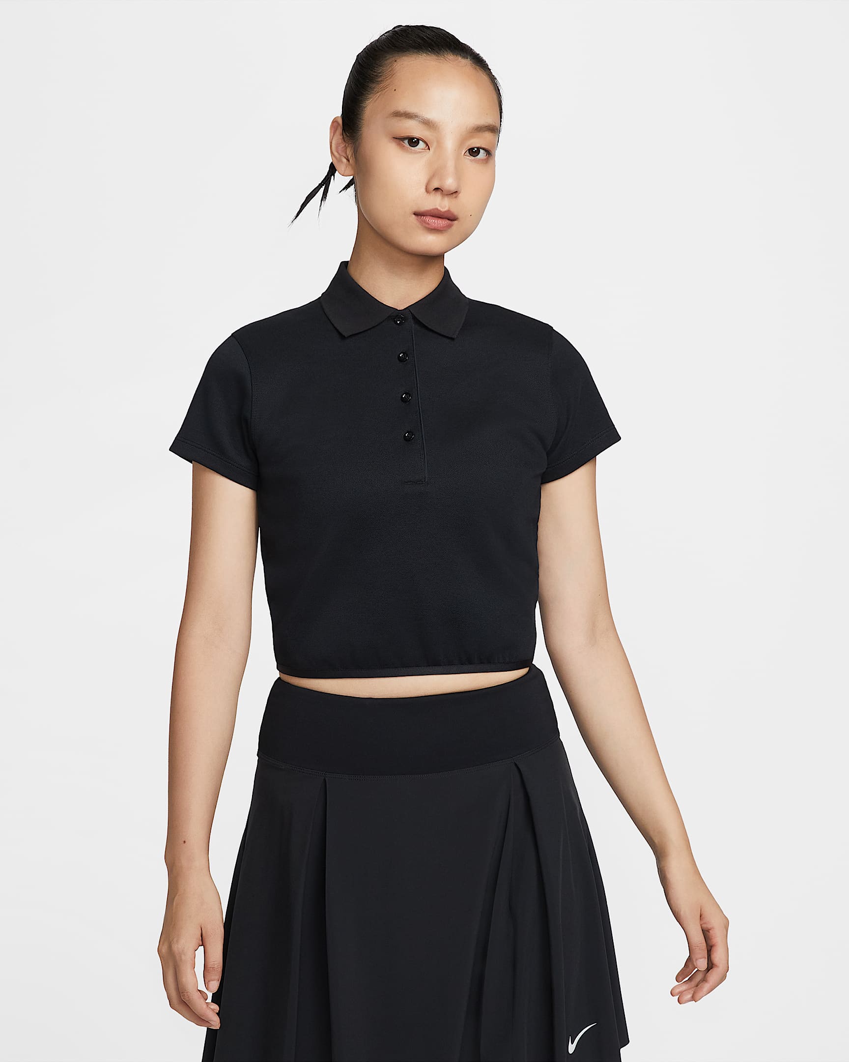 Nike Women's Short-Sleeve Golf Polo - Black/Sail