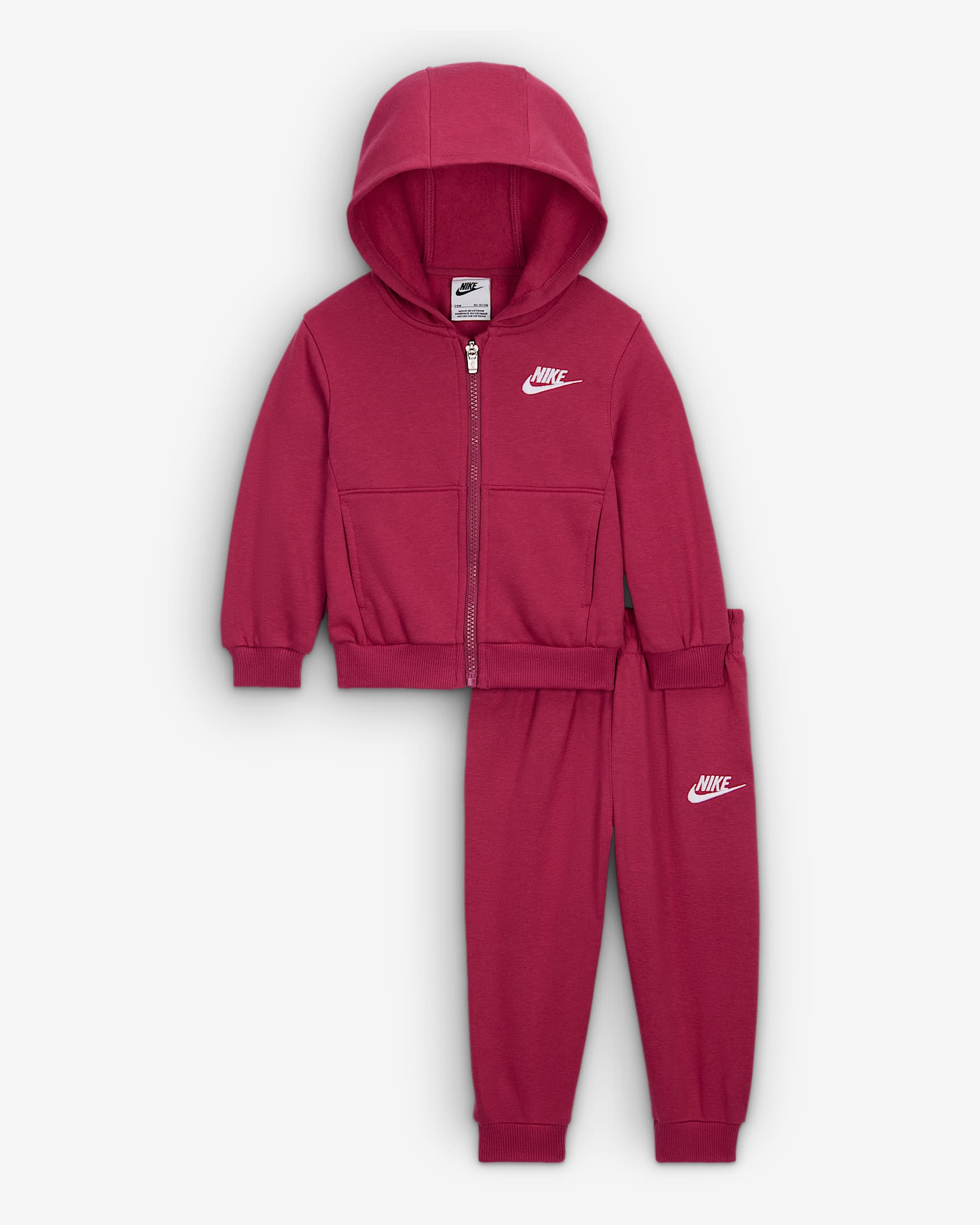 Nike Baby (12-24M) 2-Piece Full-Zip Club Set - Sweet Beet