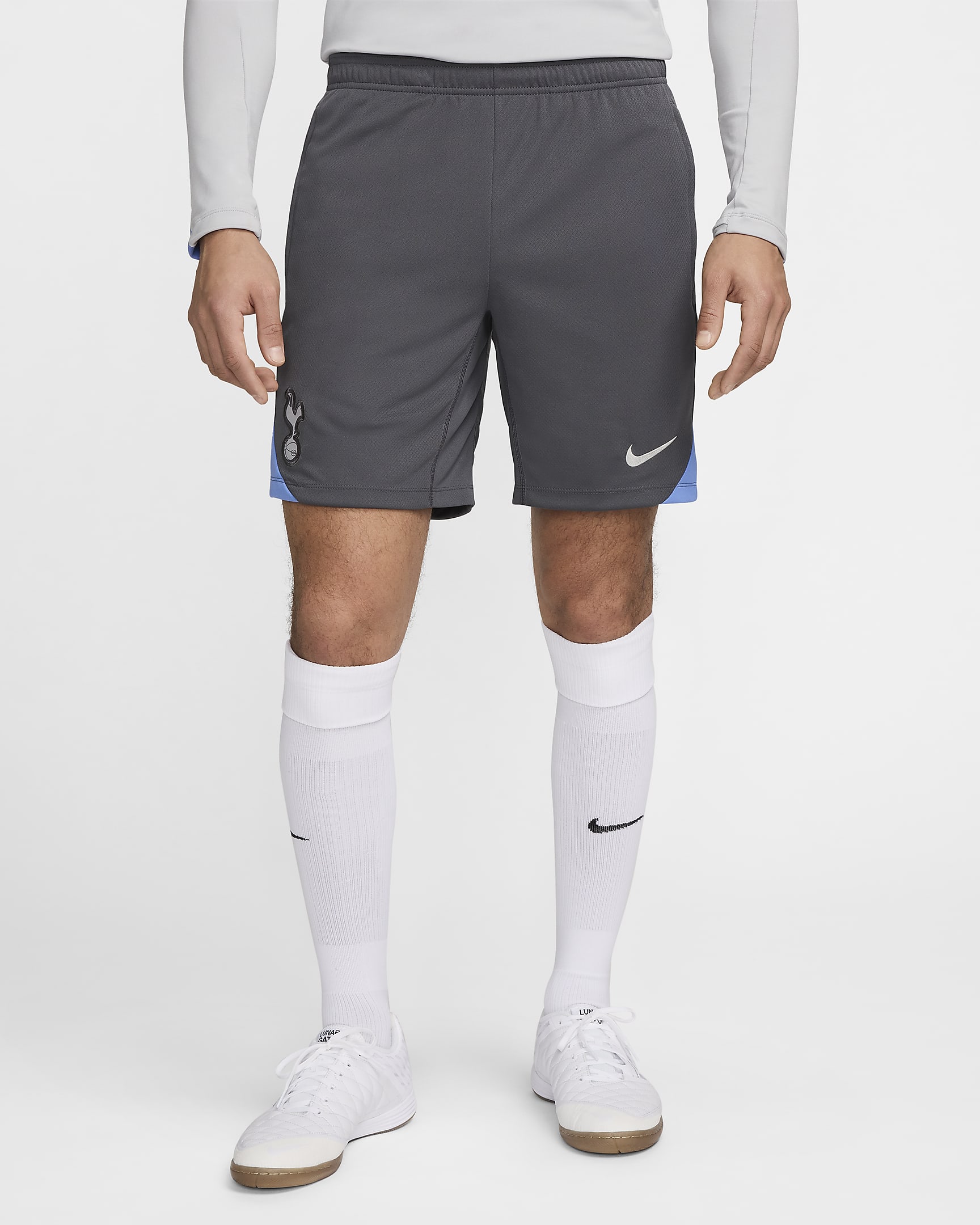 Męskie spodenki piłkarskie z dzianiny Nike Dri-FIT Tottenham Hotspur Strike - Dark Grey/Polar/Grey Fog