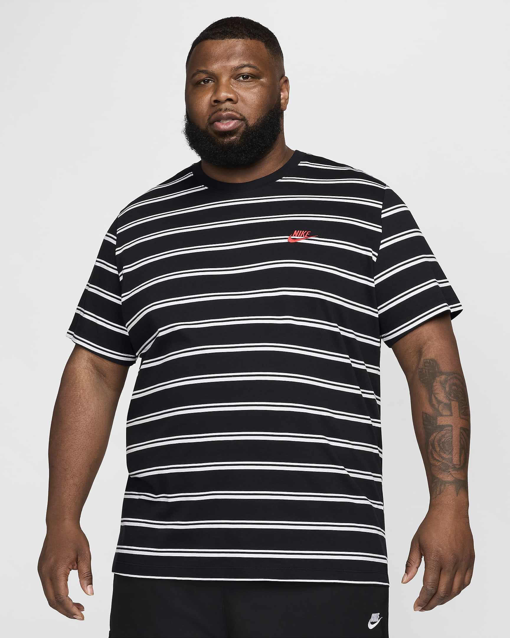 Nike Sportswear Men's Striped T-Shirt - Black