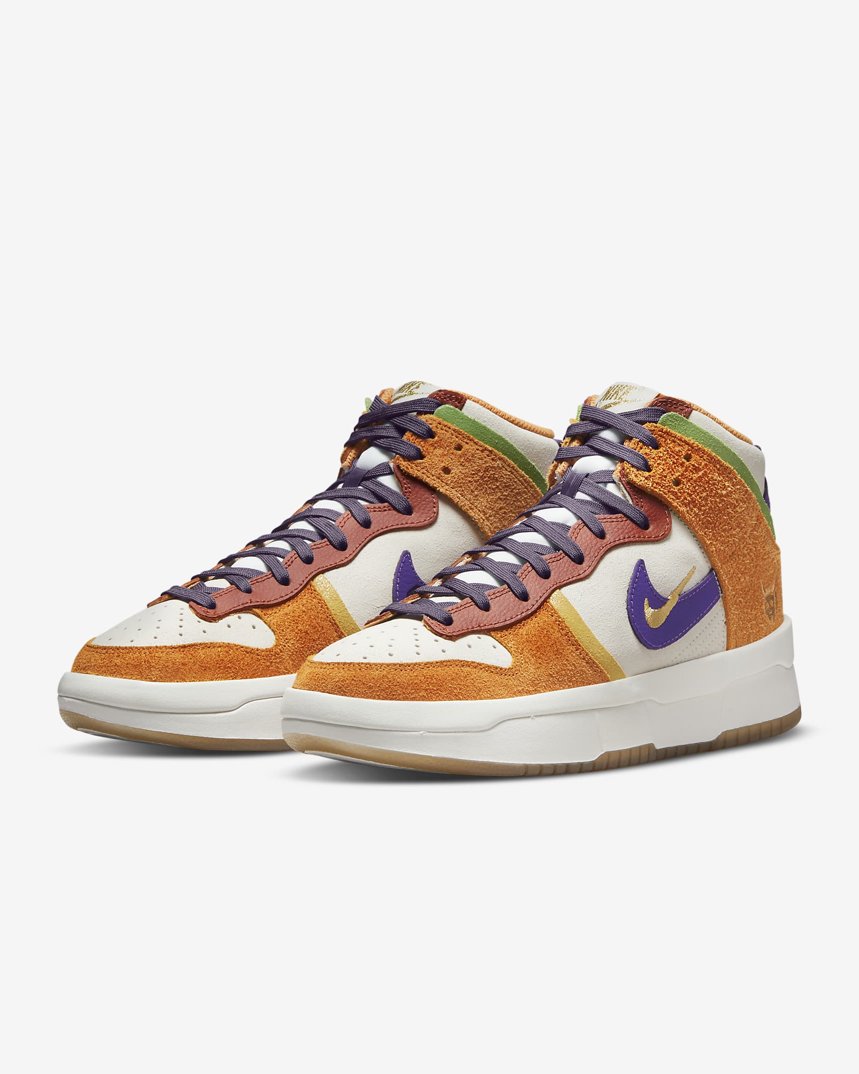 Nike Dunk High Up Premium Women's Shoes - Sail/Harvest Moon/Hot Curry/Canyon Purple