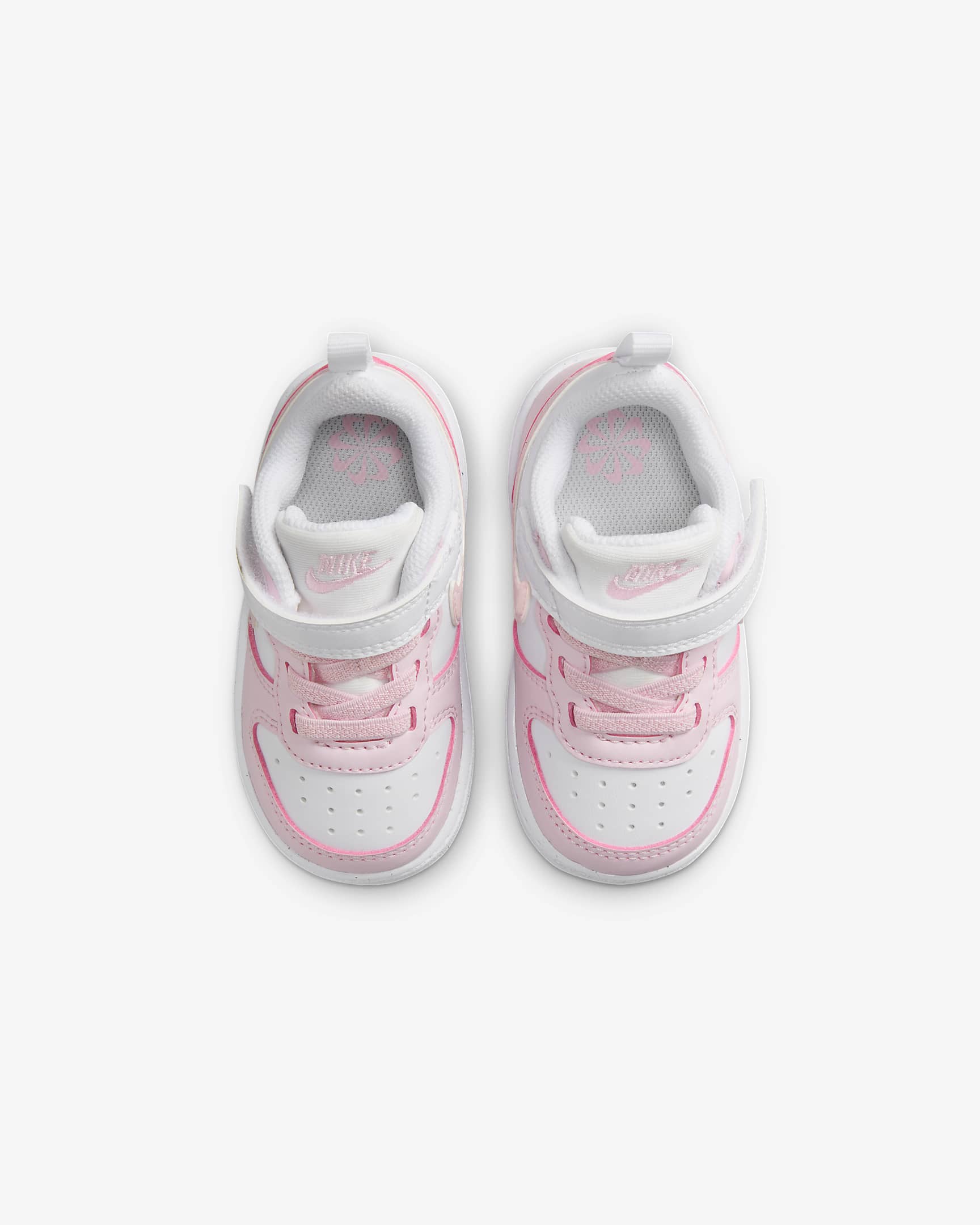 Sko Nike Court Borough Low Recraft för baby/små barn - Vit/Pink Foam