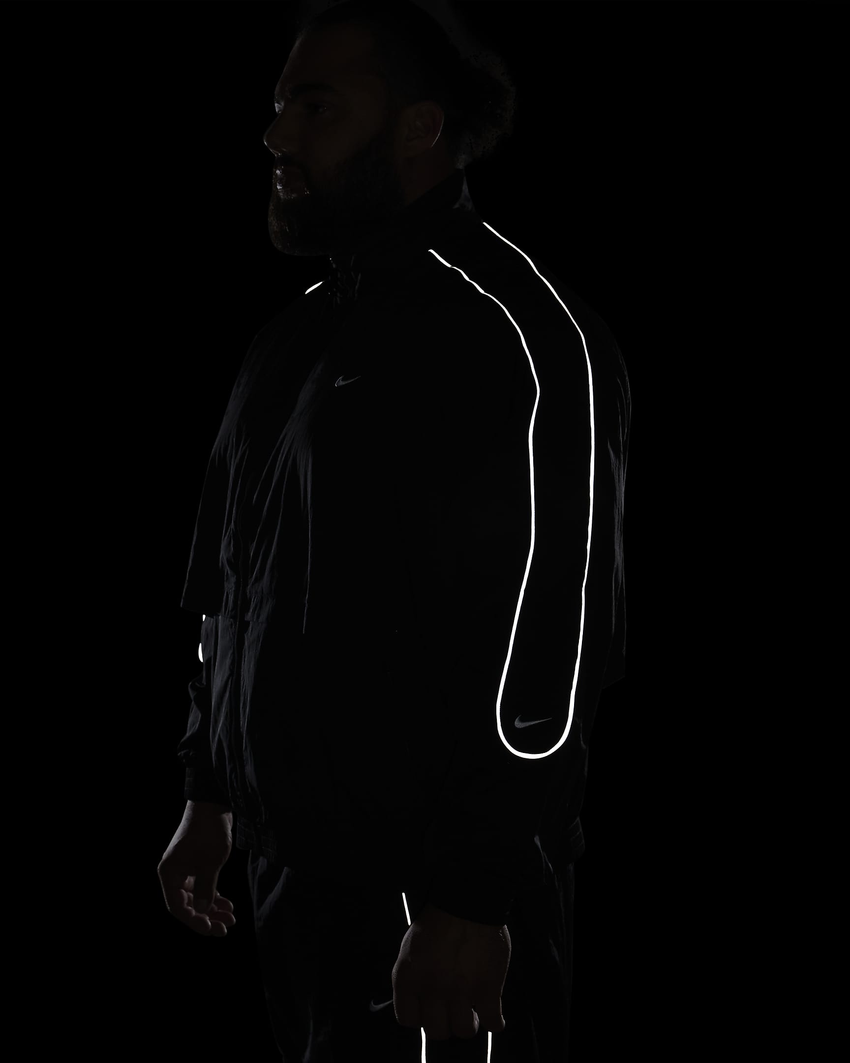 Nike Sportswear Solo Swoosh Web-Track-Jacket für Herren - Schwarz/Weiß