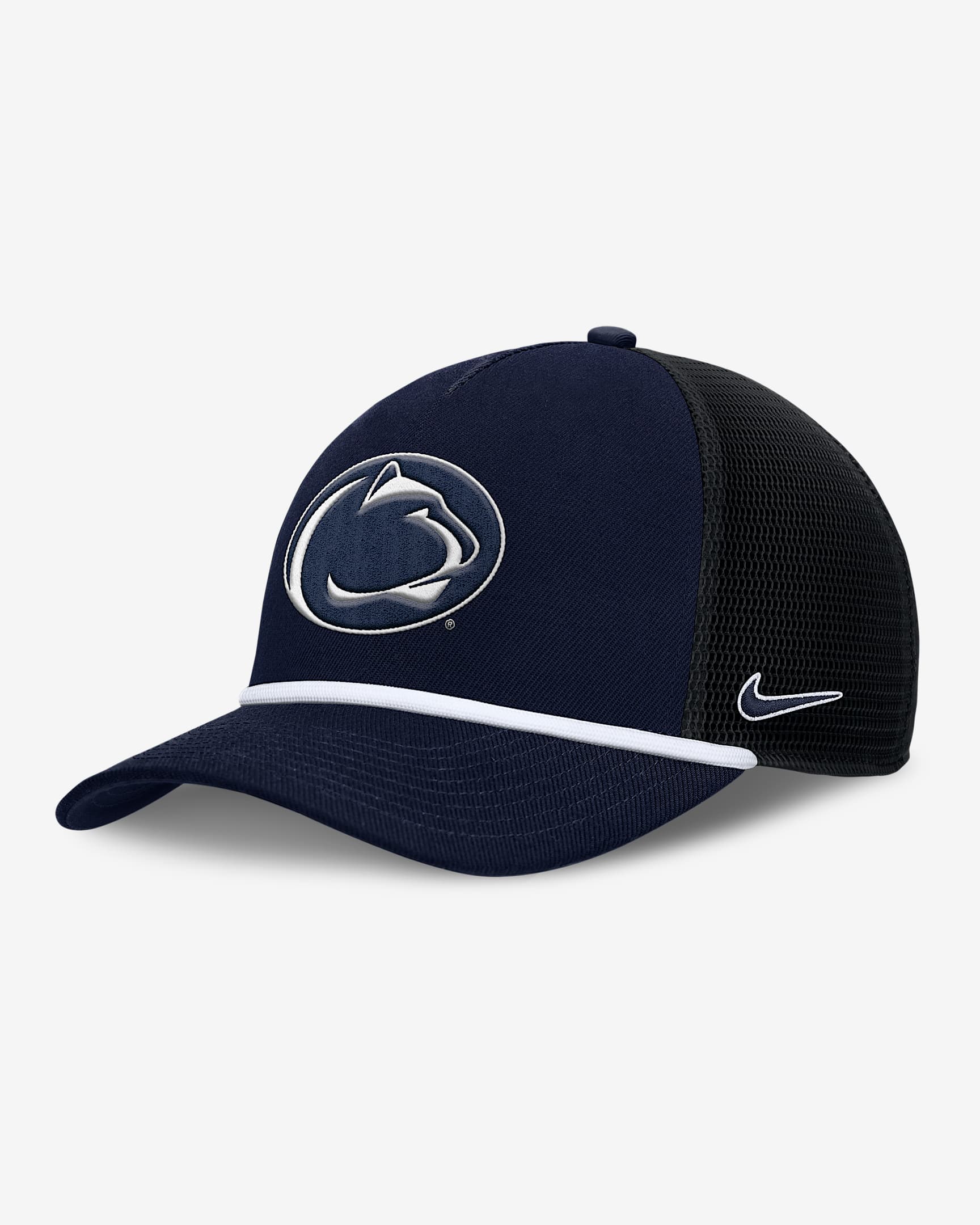 Penn State Primetime Rise Men's Nike College Trucker Adjustable Hat - College Navy