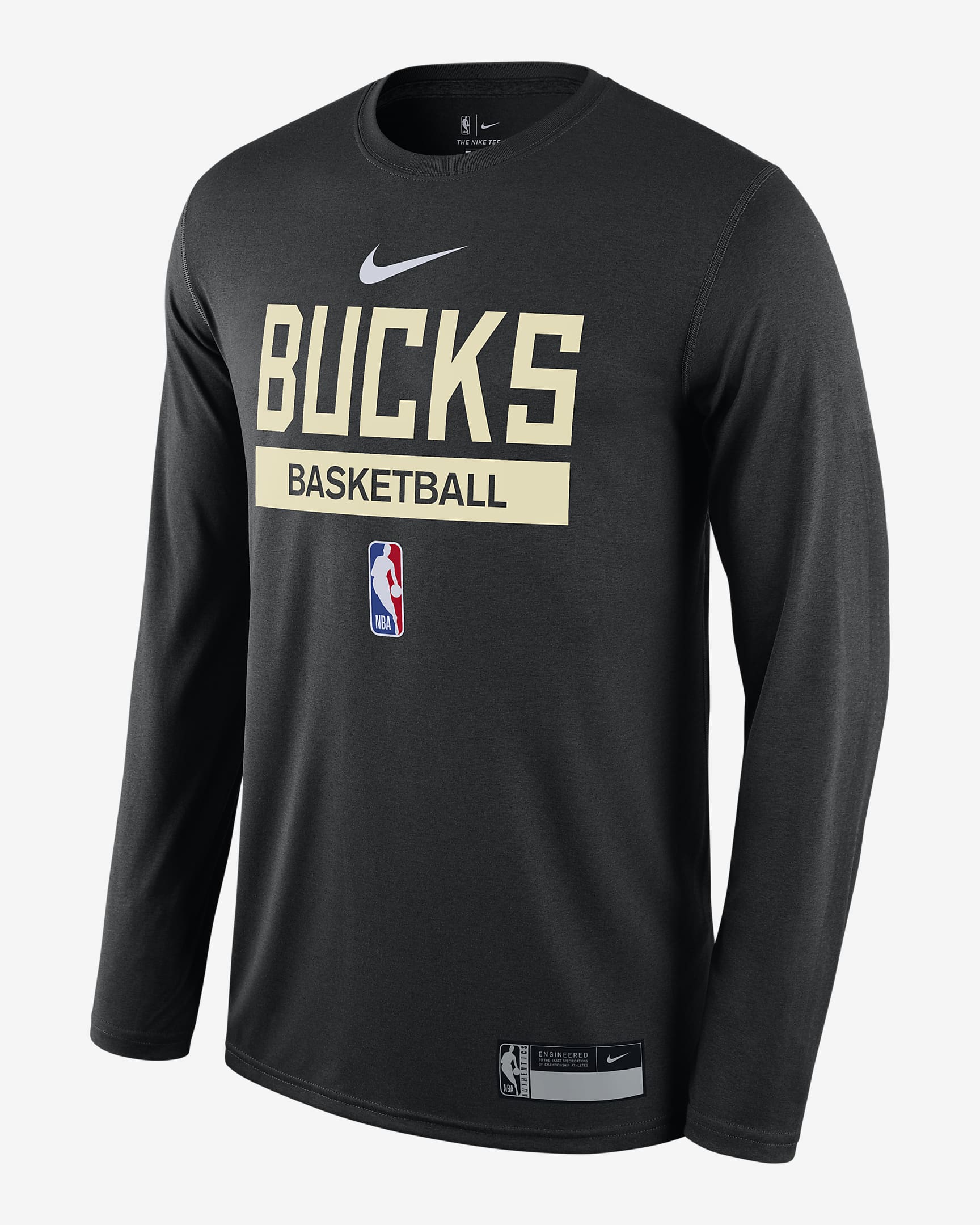 Tee-shirt d'entraînement à manches longues Nike Dri-FIT NBA Milwaukee ...