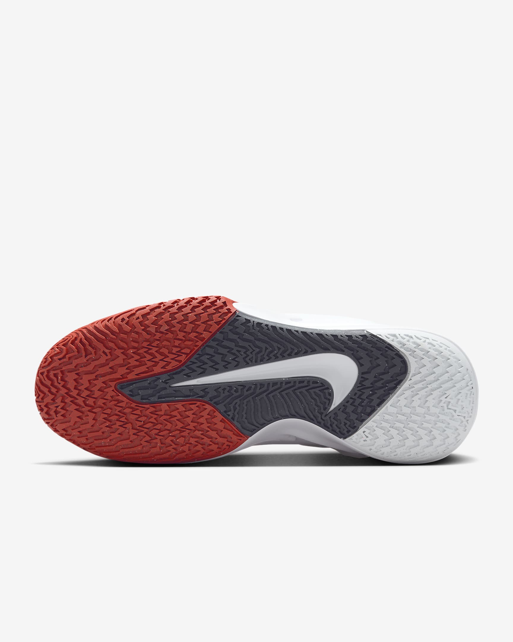 รองเท้าบาสเก็ตบอลผู้ชาย Nike Precision 7 EasyOn - ขาว/Sport Red/Obsidian