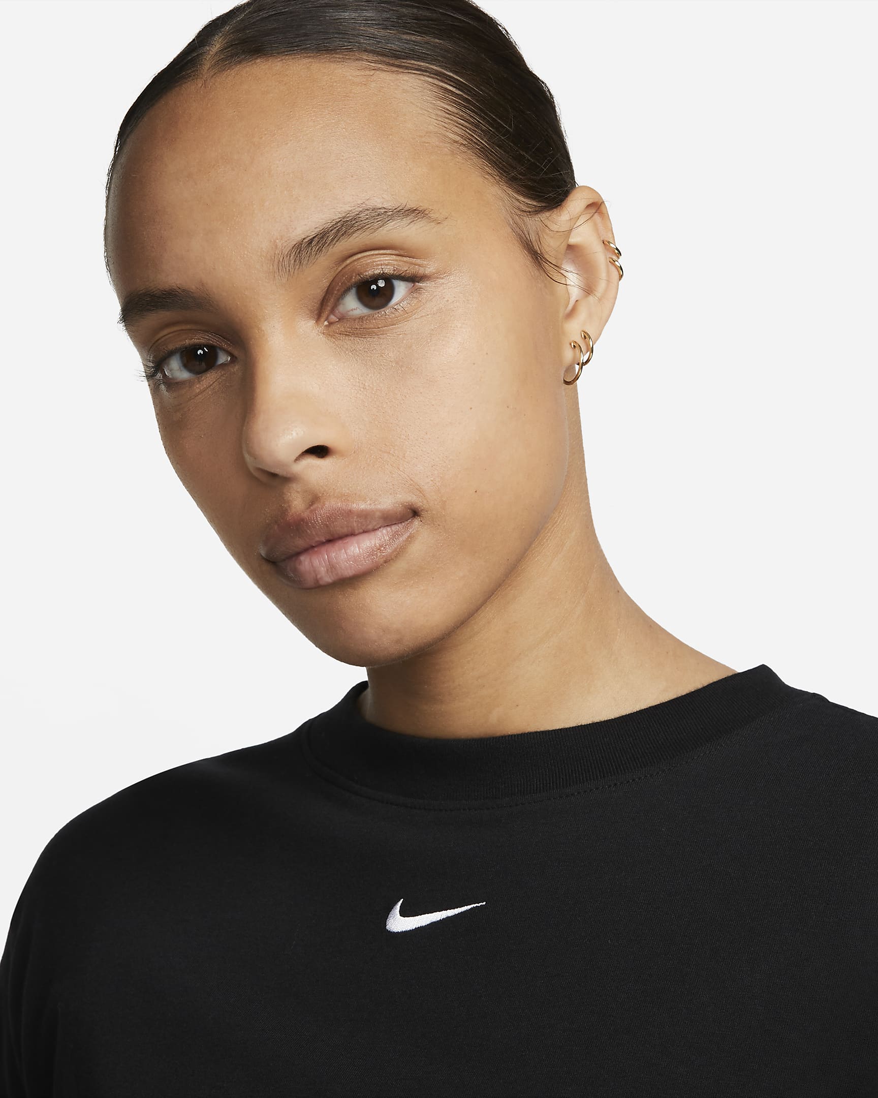 Abito t-shirt oversize Nike Sportswear Chill Knit – Donna - Nero/Bianco