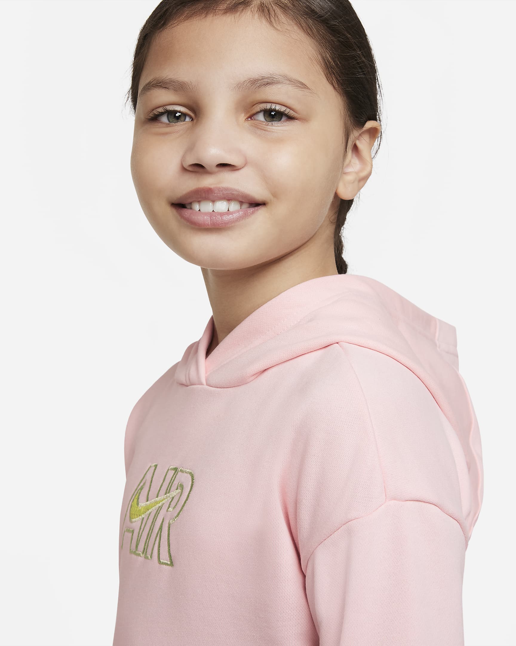 Nike Air Older Kids' (Girls') French Terry Crop Hoodie. Nike HR