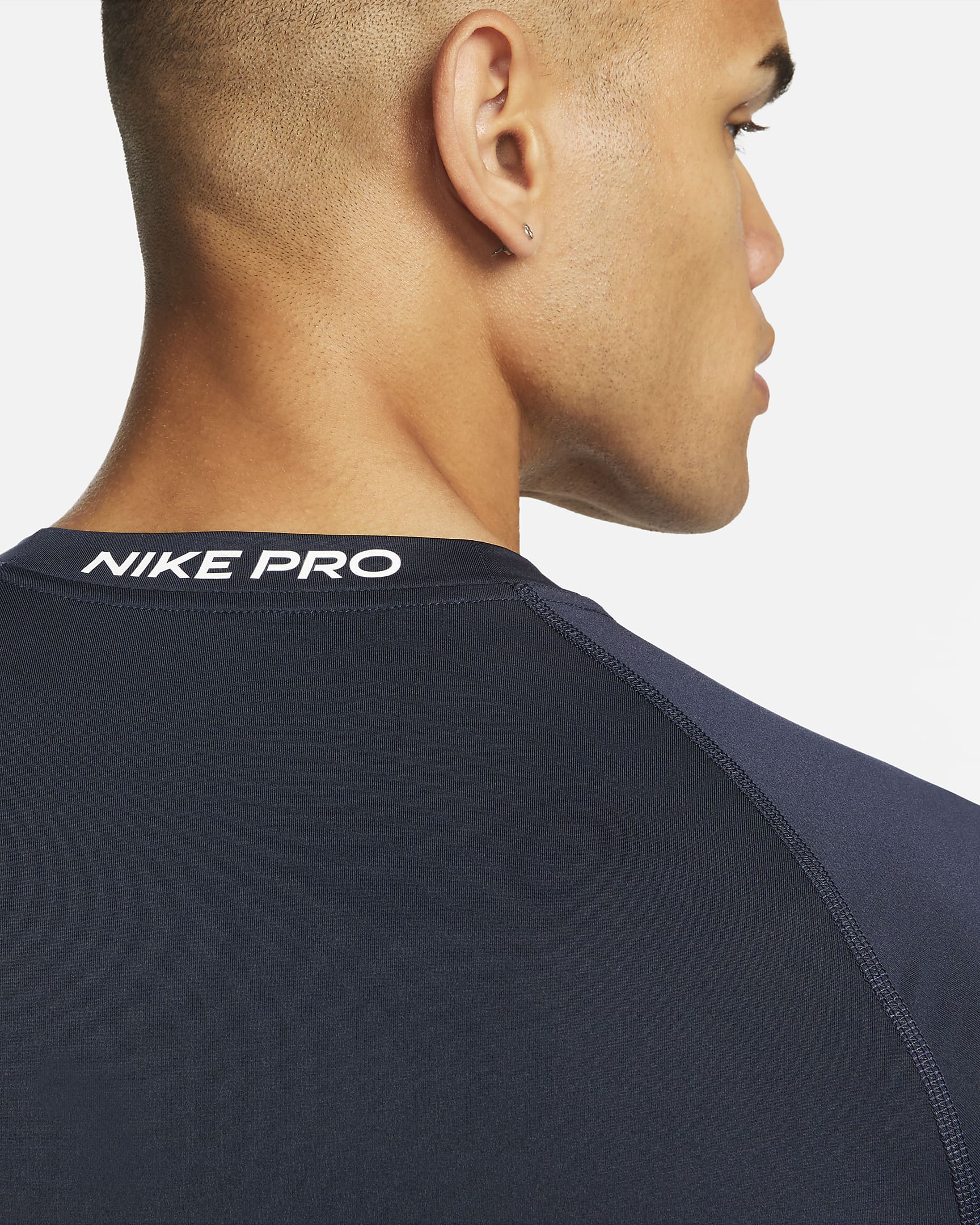Nike Pro Dri-FIT strakke fitnesstop met korte mouwen voor heren - Obsidian/Wit
