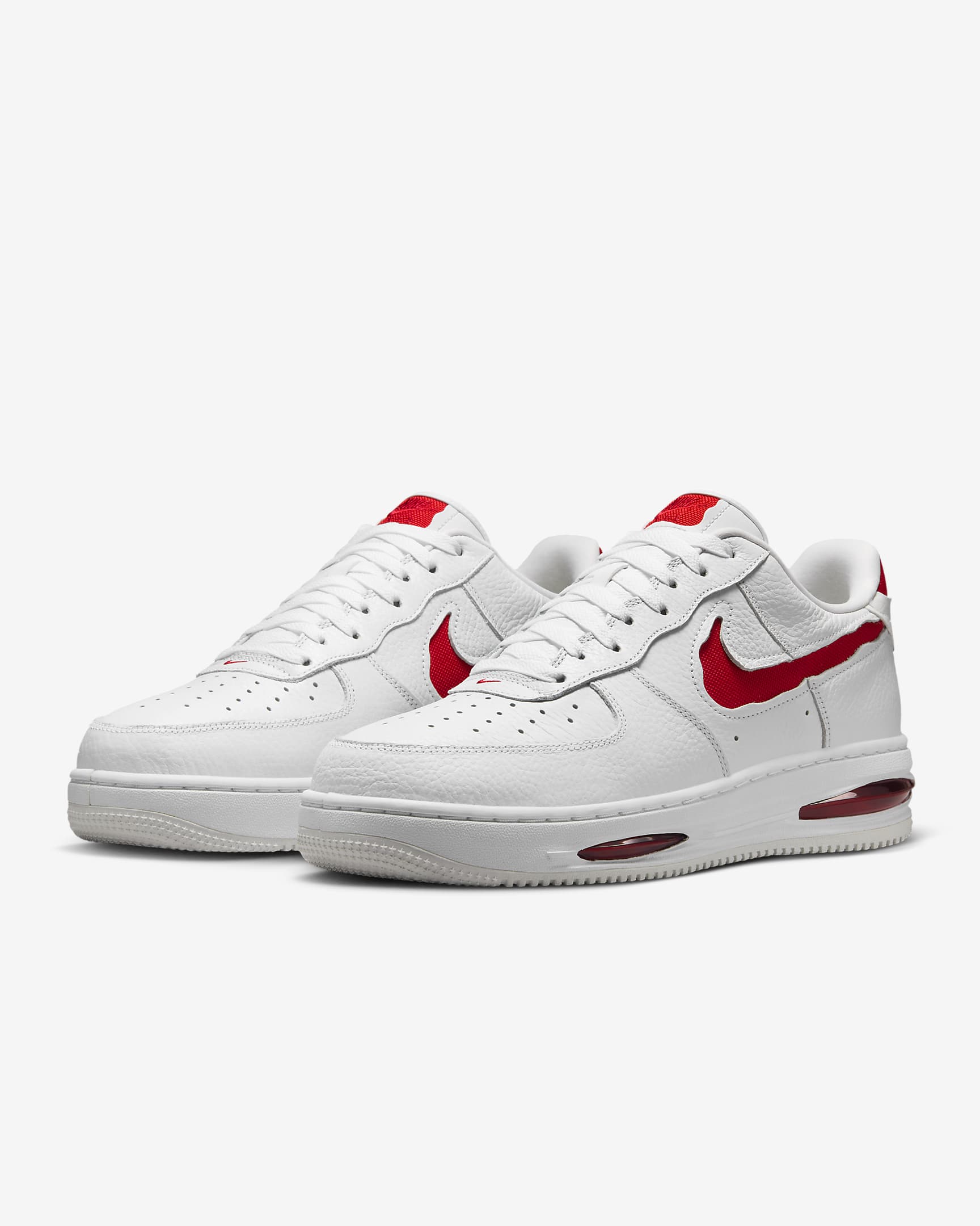 Nike Air Force 1 低筒 EVO 男鞋 - 白色/Summit White/University Red